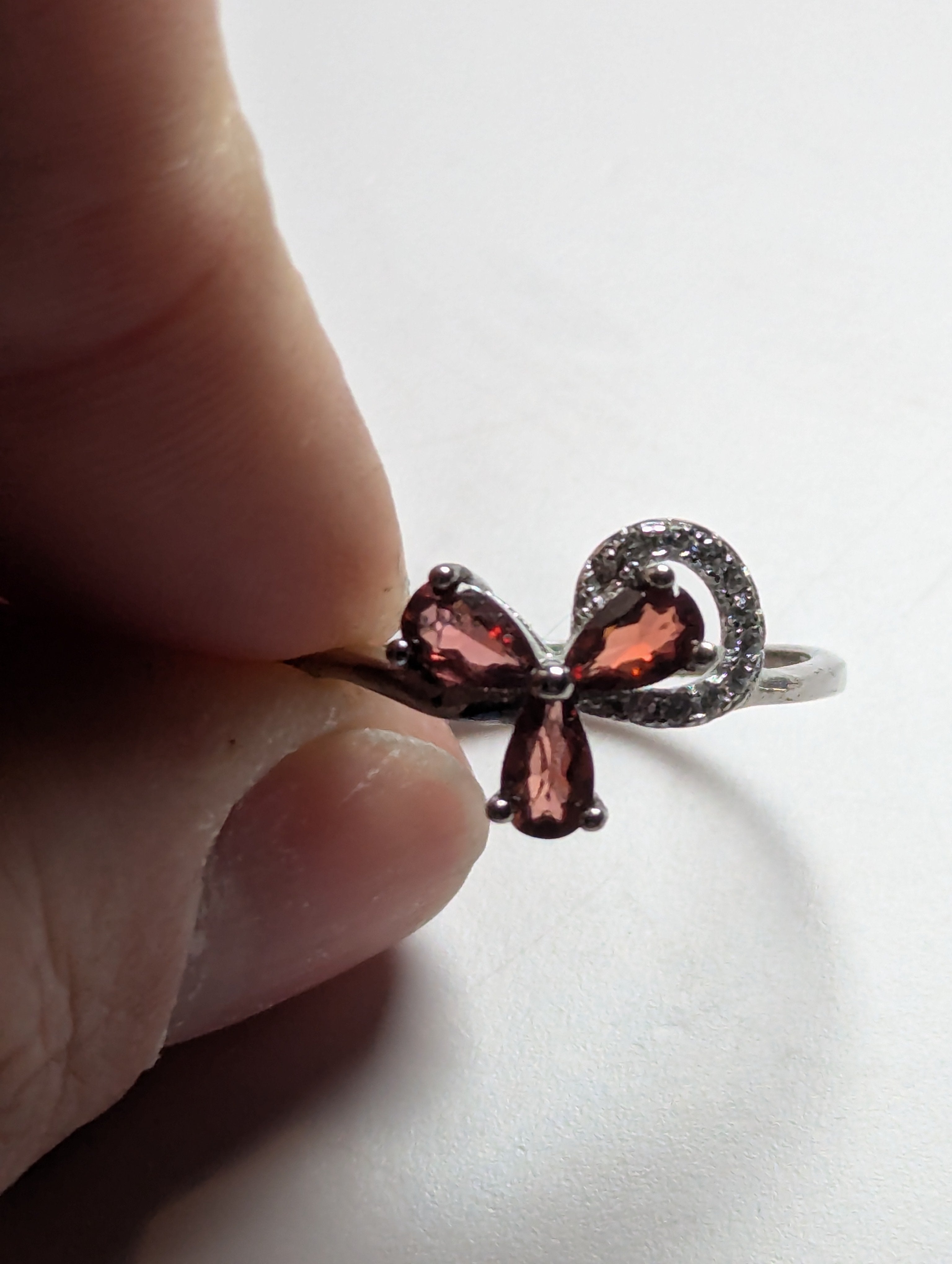 Garnet crystal adjustable ring