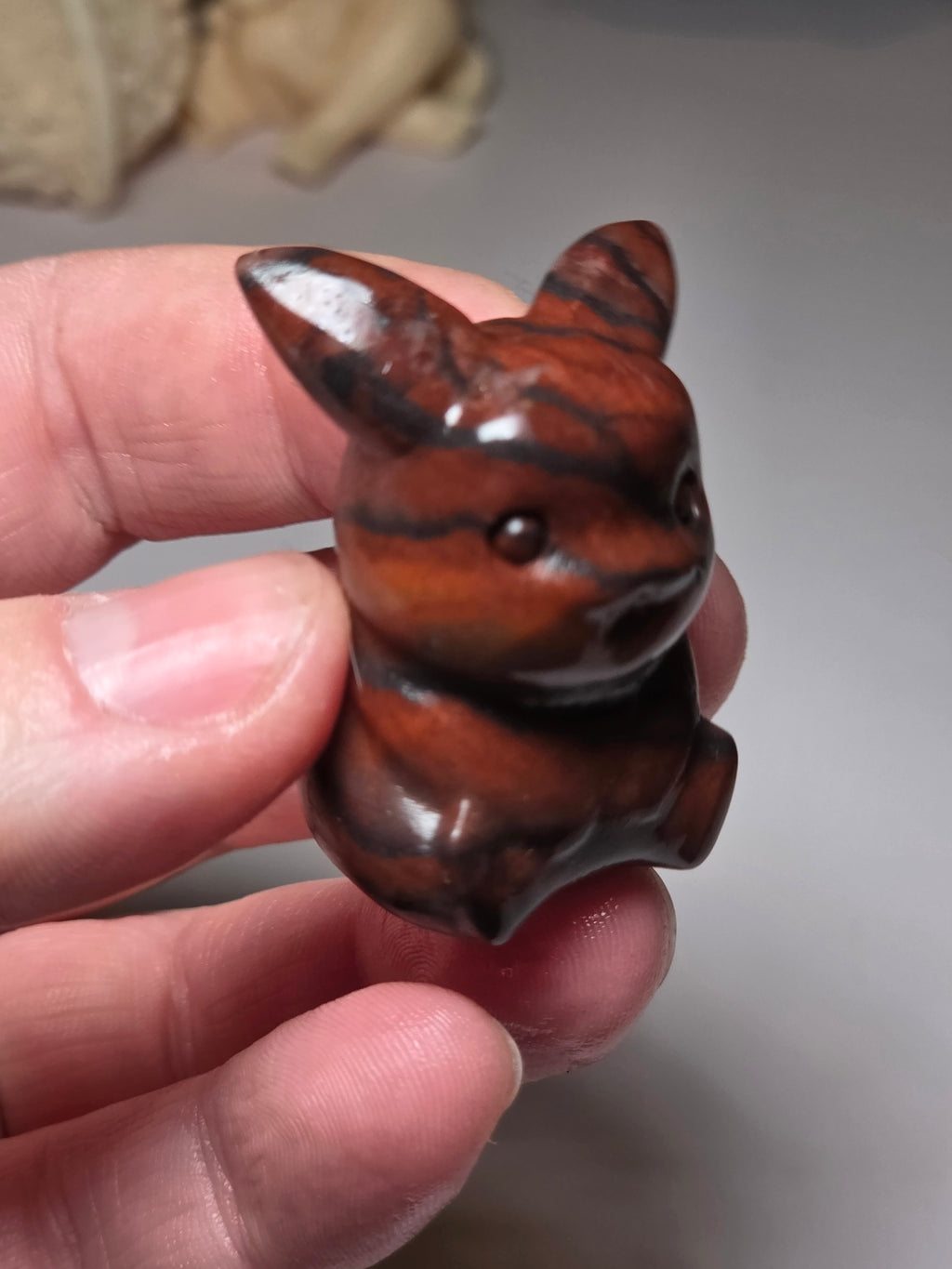 Red obsidian crystal pikachu small carving