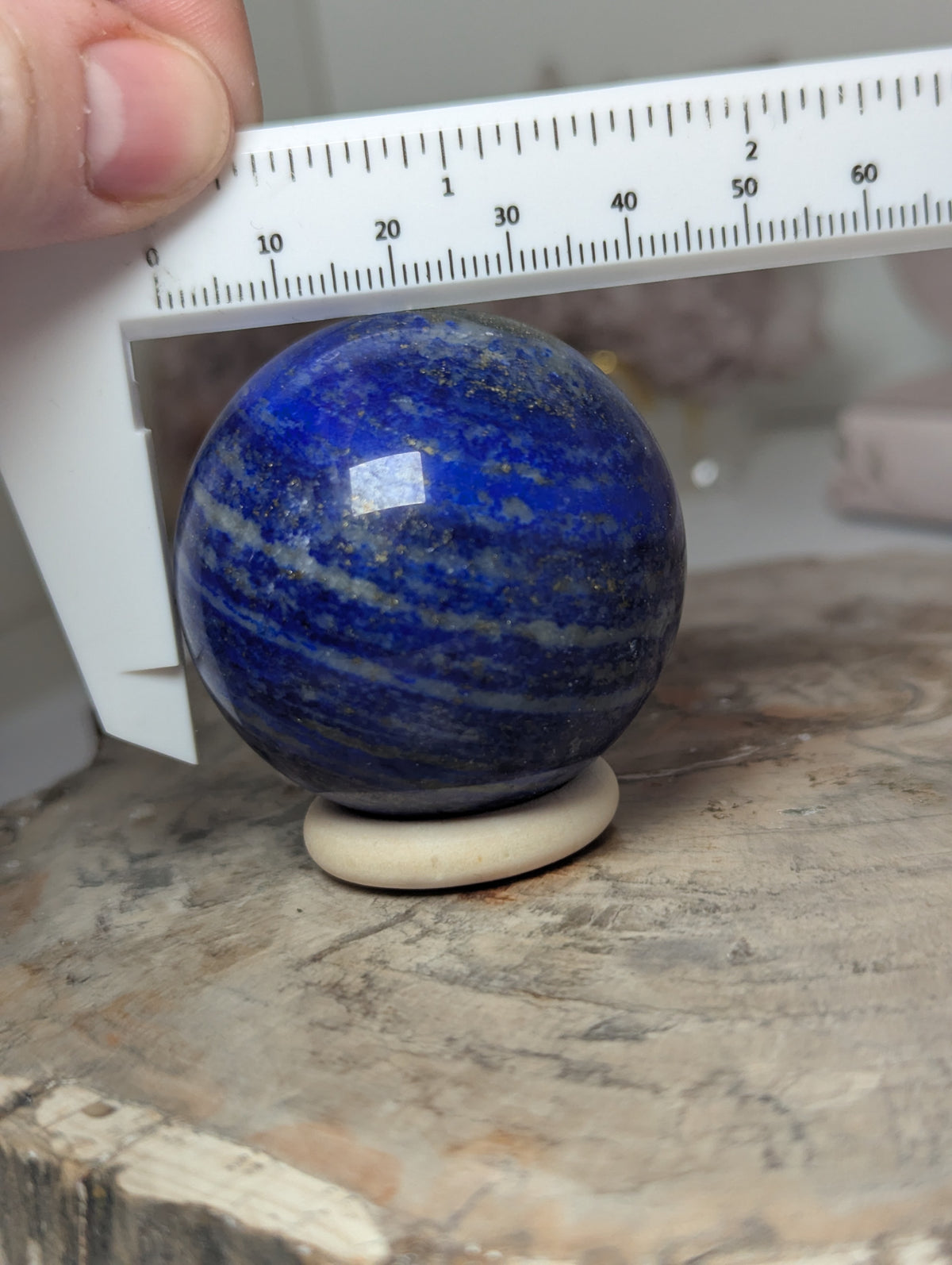 Lapis lazuli crystal sphere