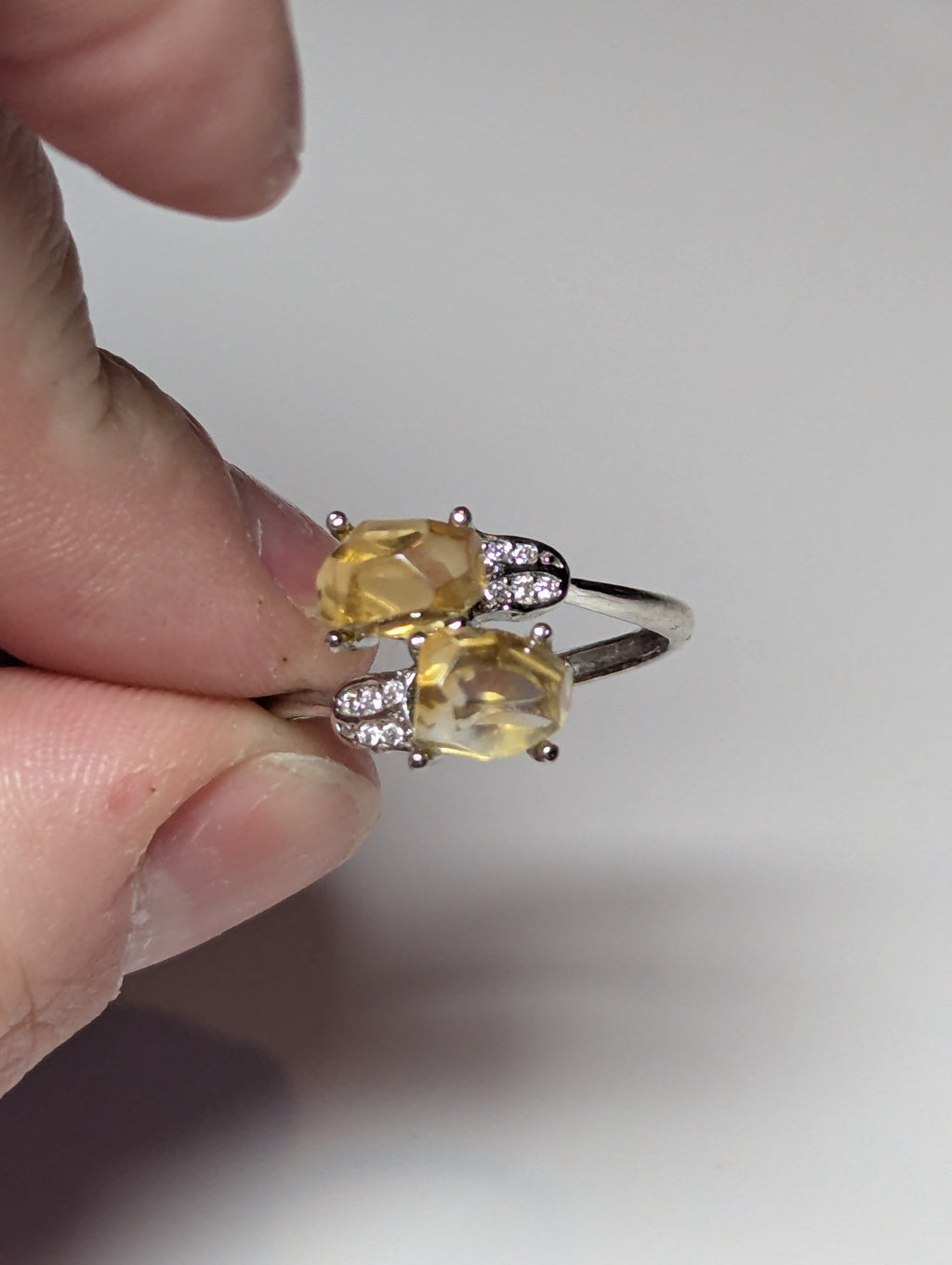 Citrein crystal adjustable S295 Ring