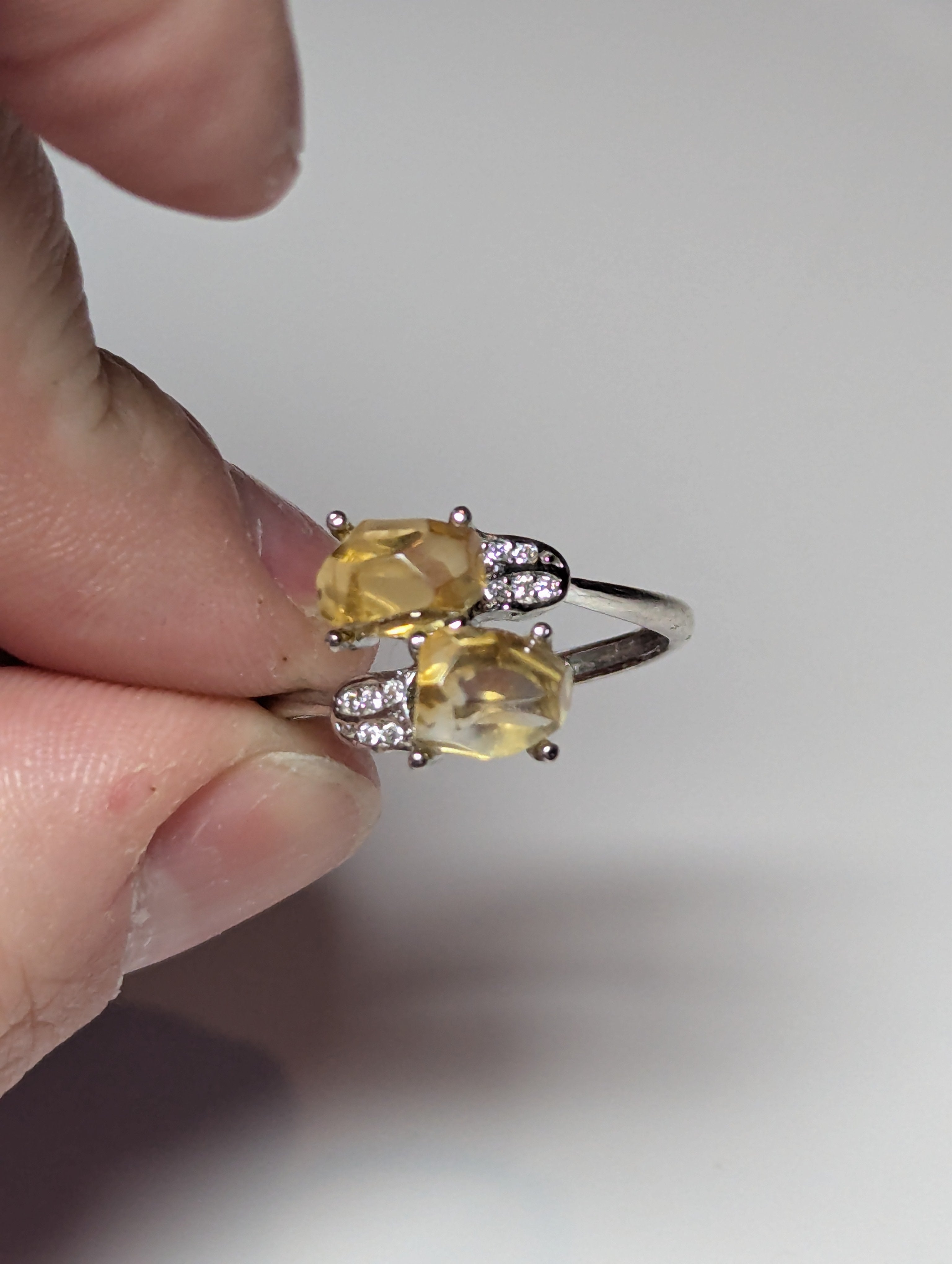 Citrein crystal adjustable S295 Ring