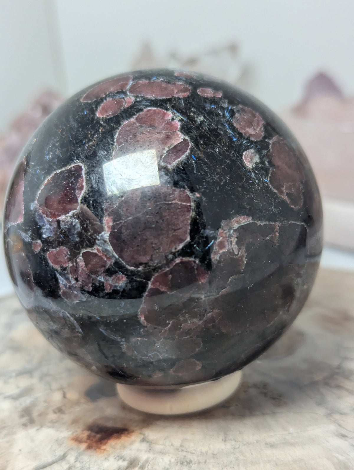 Garnet in Astrophylite sphere