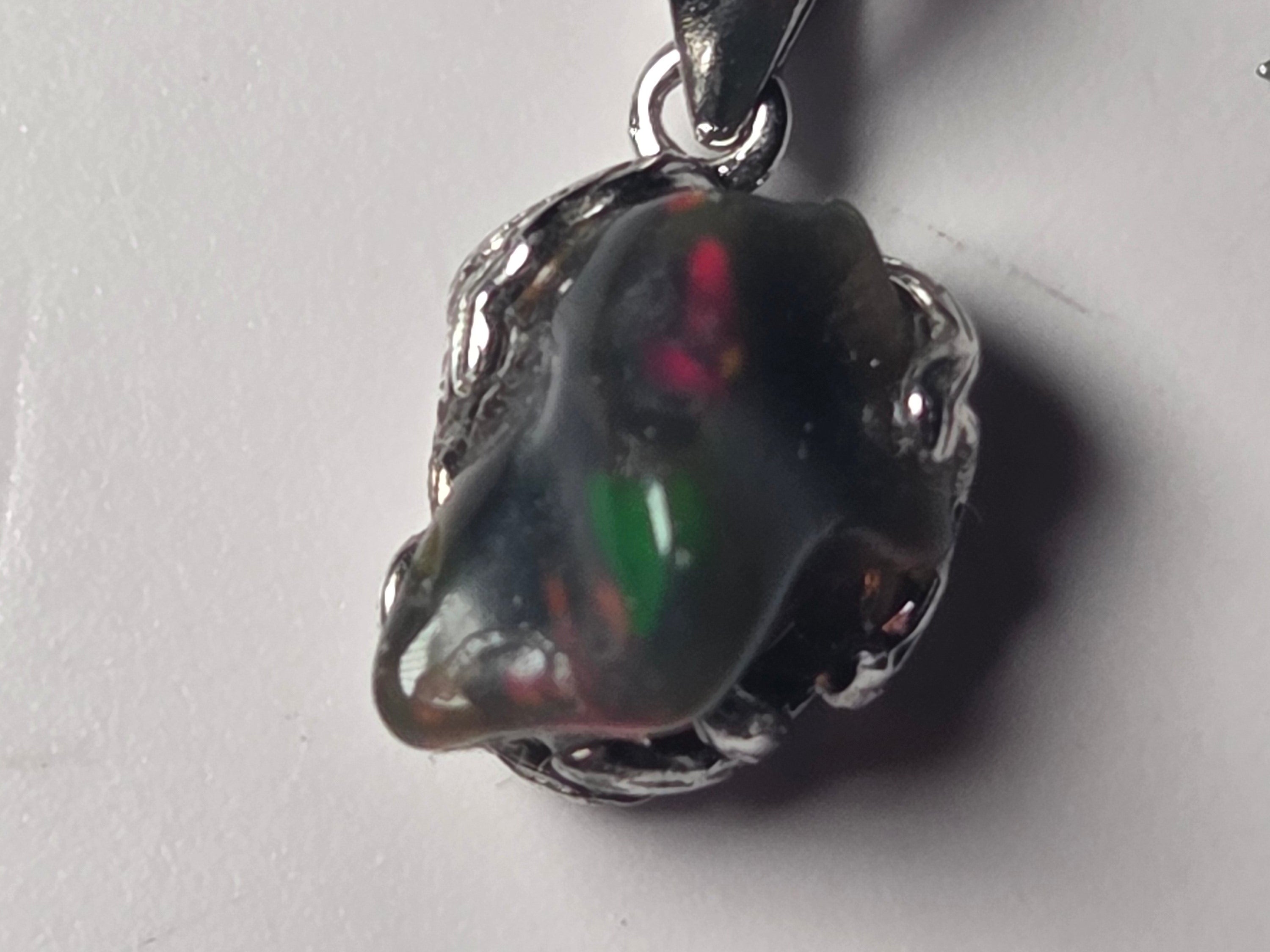 Ethiopian black Opal necklace s295