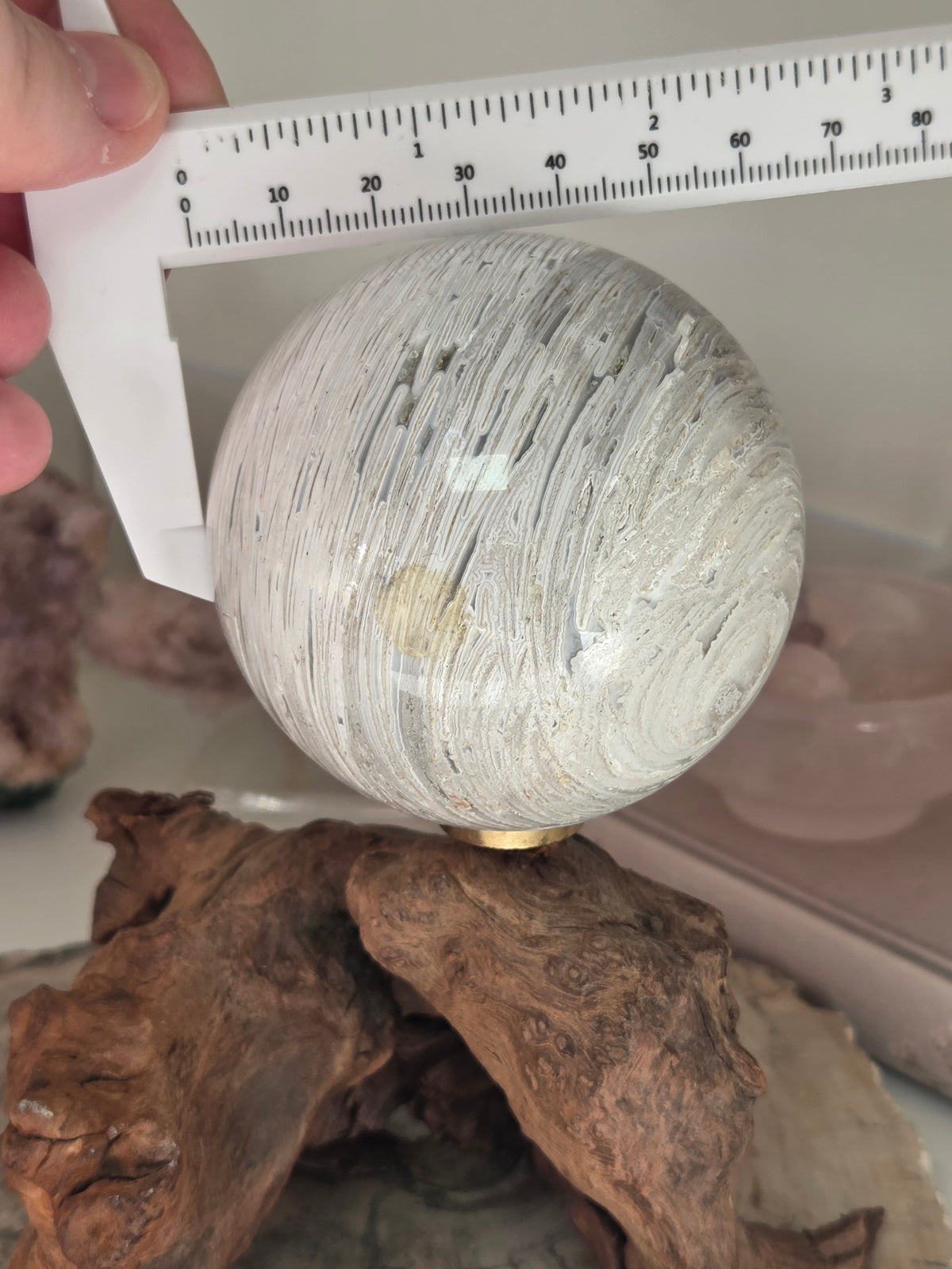 White agate crystal sphere