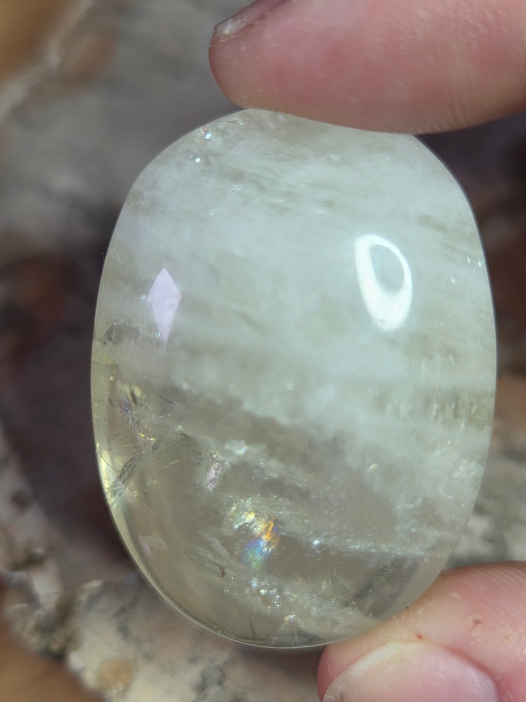Citrine crystal palm stone