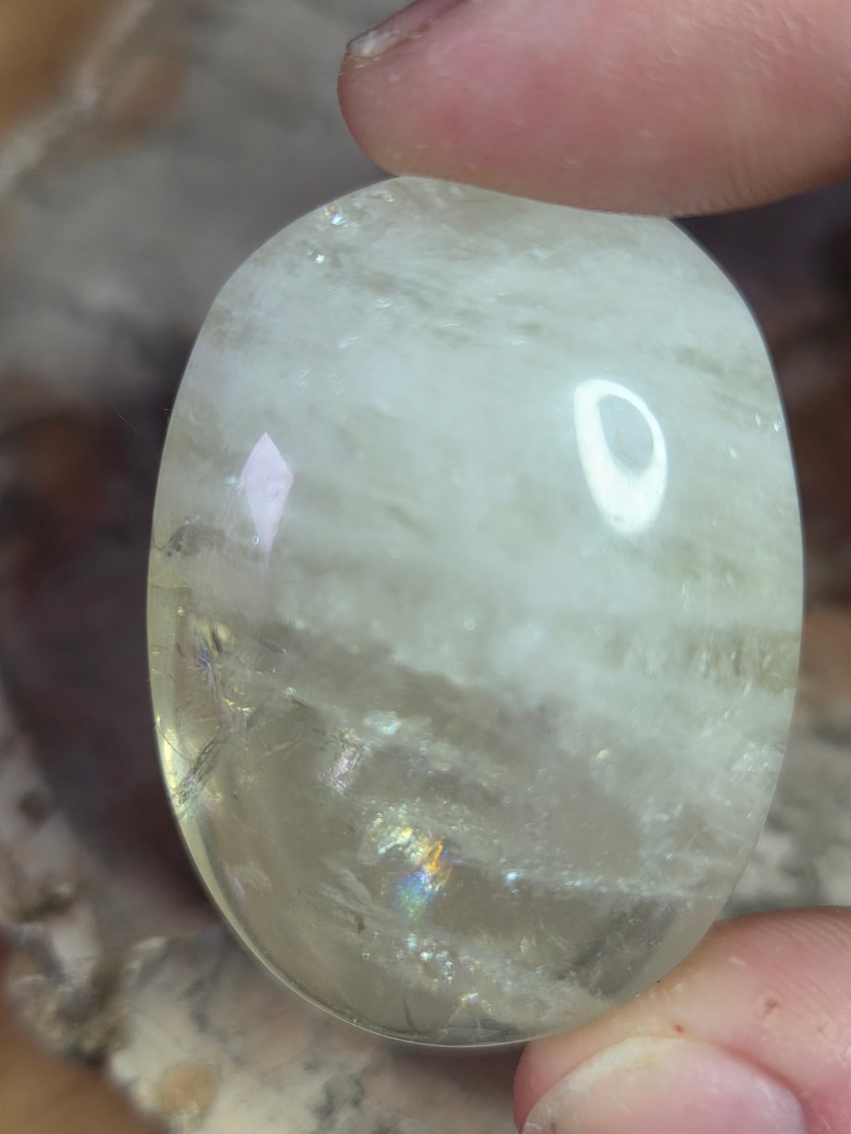 Citrine crystal palm stone