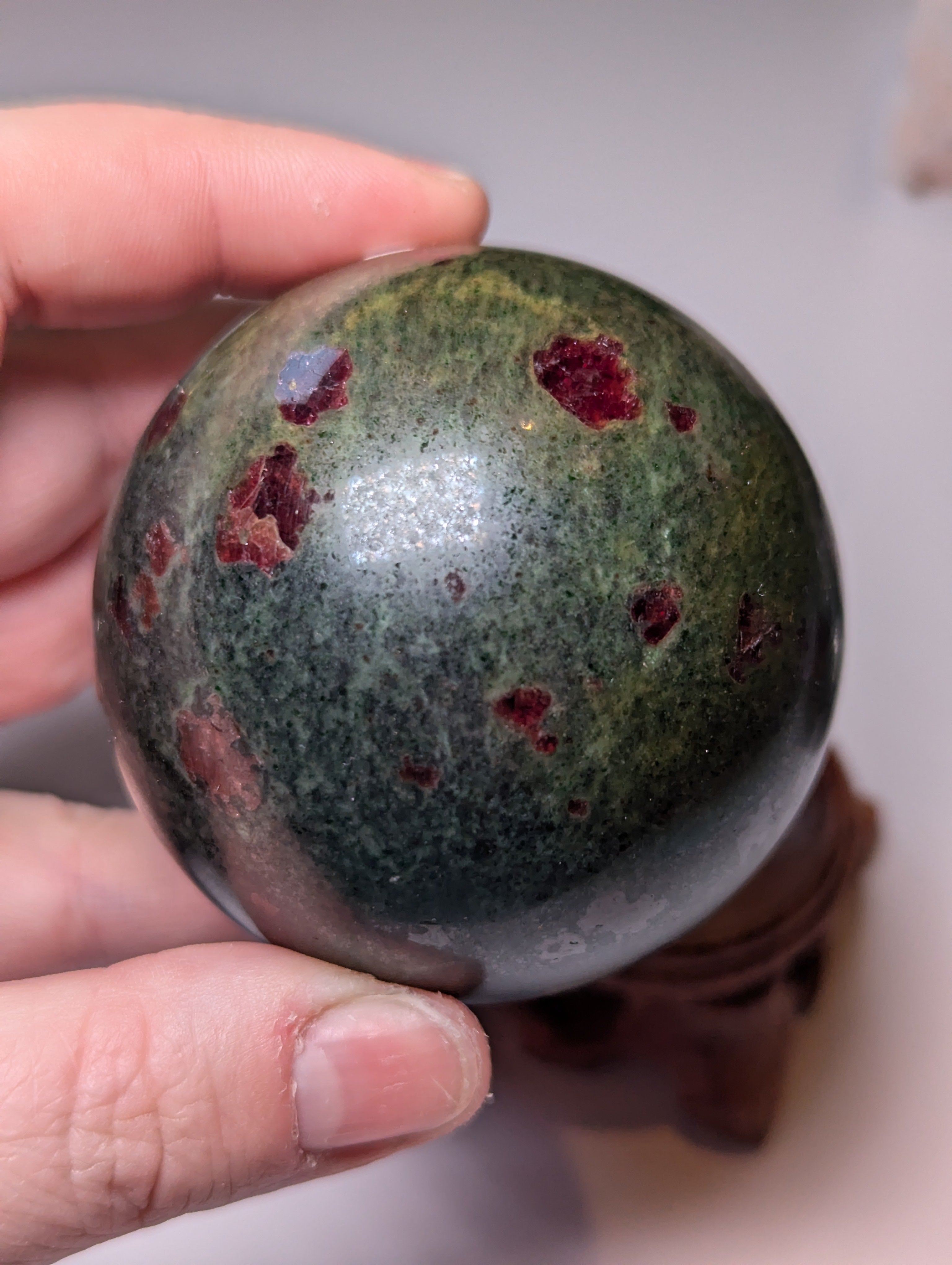 Garnet in frushite crystal sphere