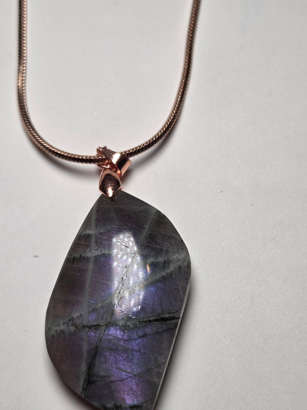 Purple labradorite crystal handmade necklace