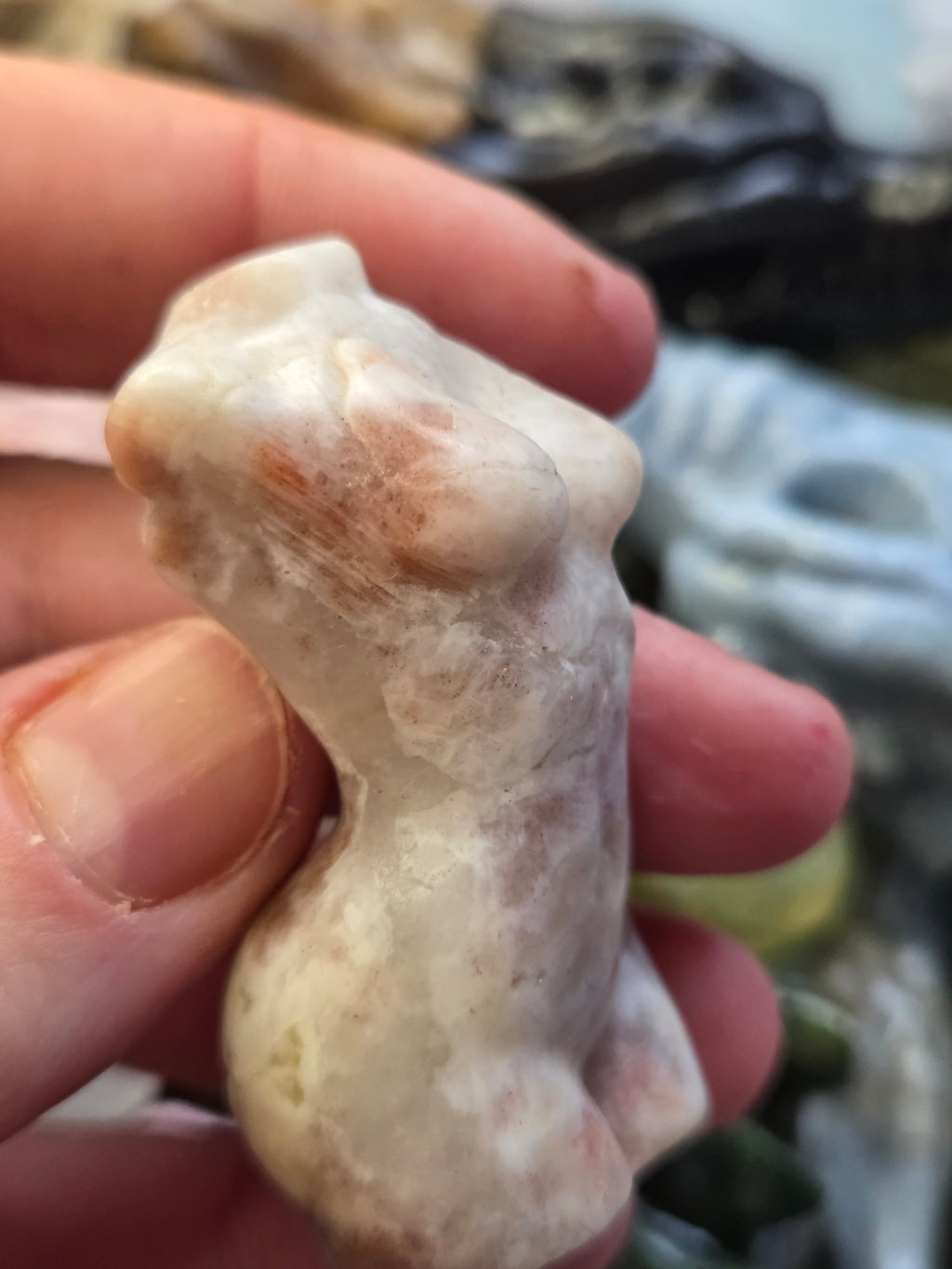 Sunstone crystal female body carving