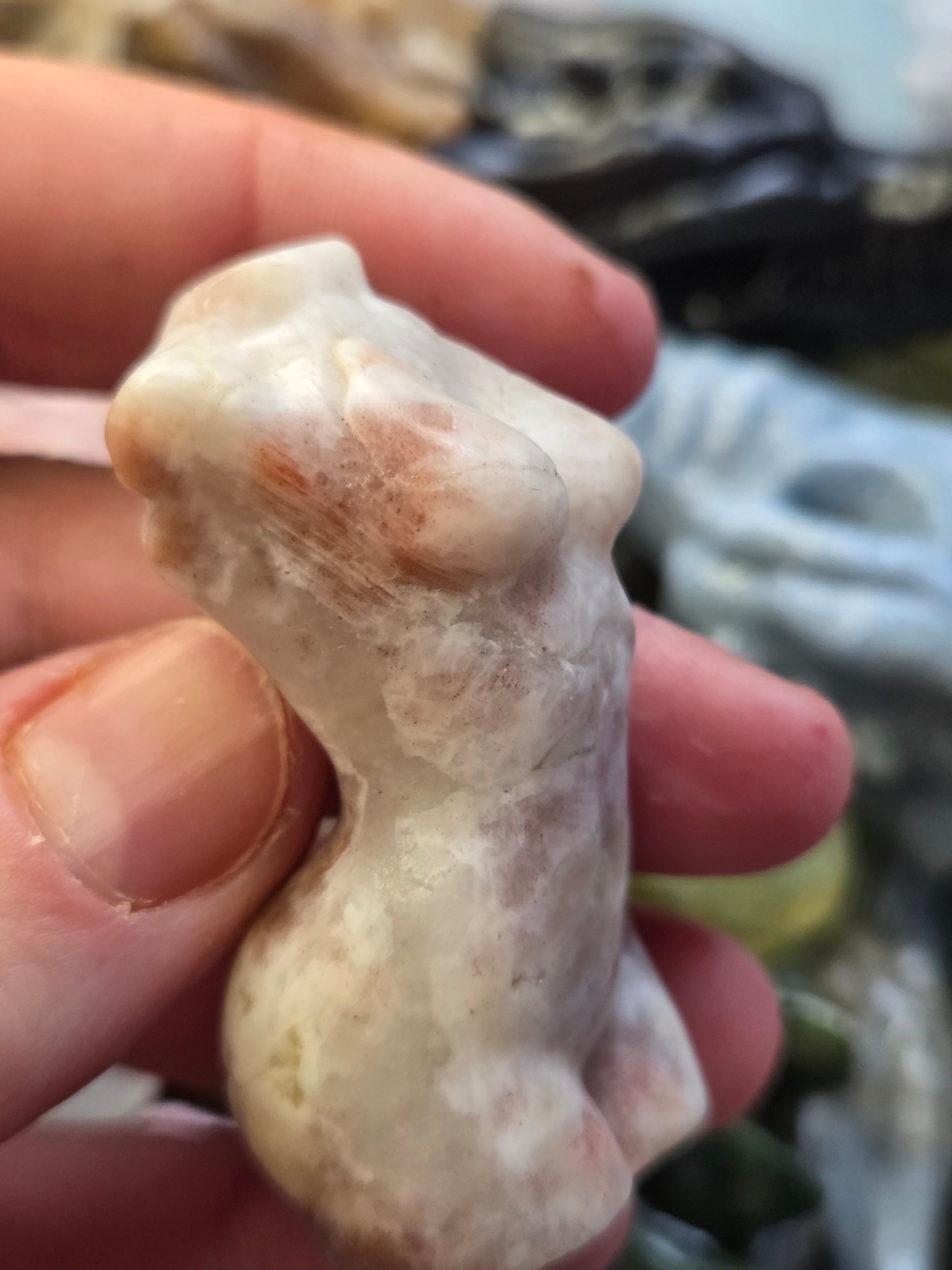 Sunstone crystal female body carving
