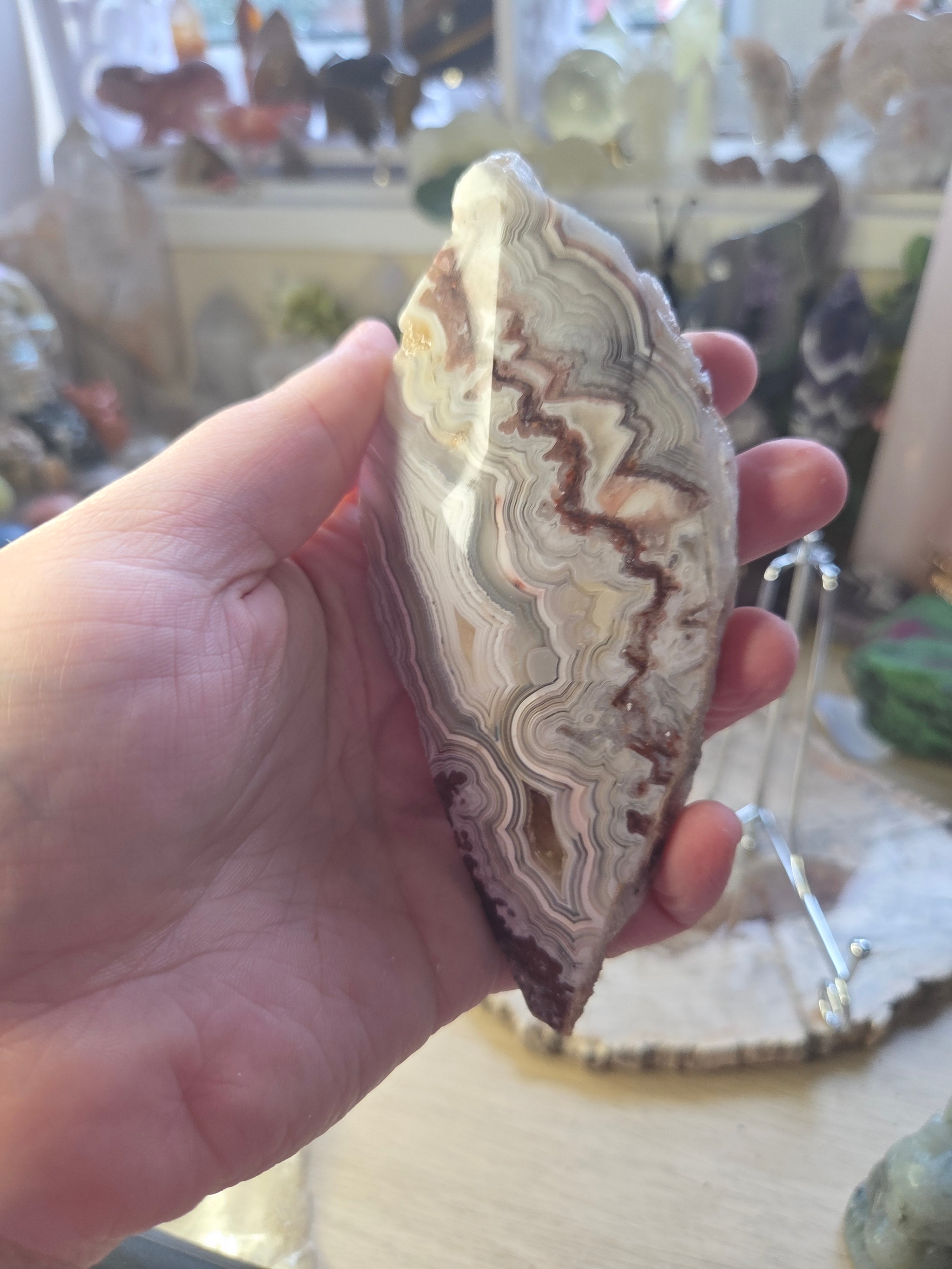 Crazy lace agate crystal slice