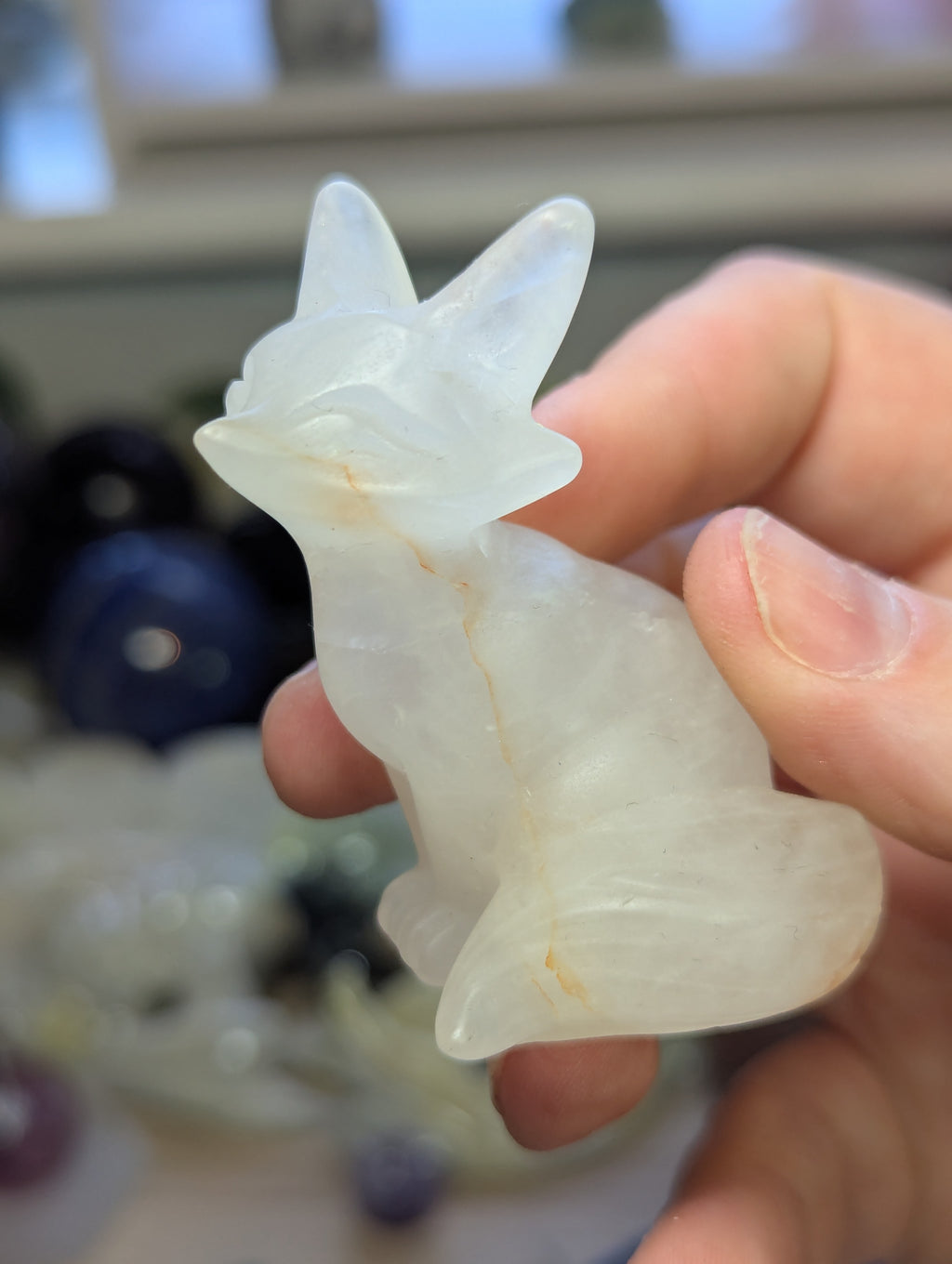 Crystal fox carvings