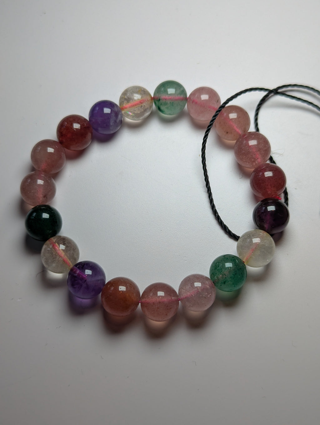 Strawberry quartz amethyst bracelet