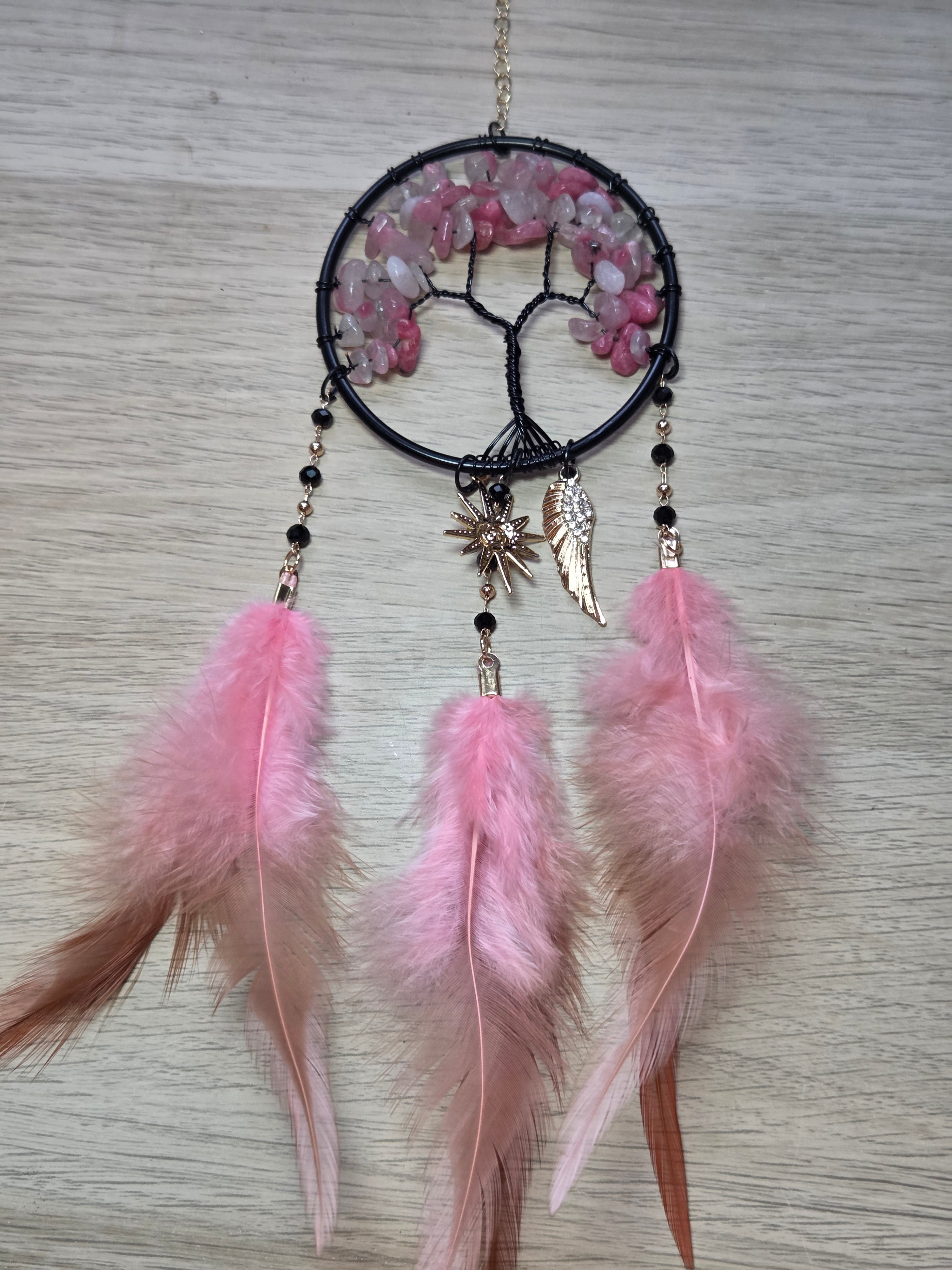 Rhodonite crystal Dream catcher