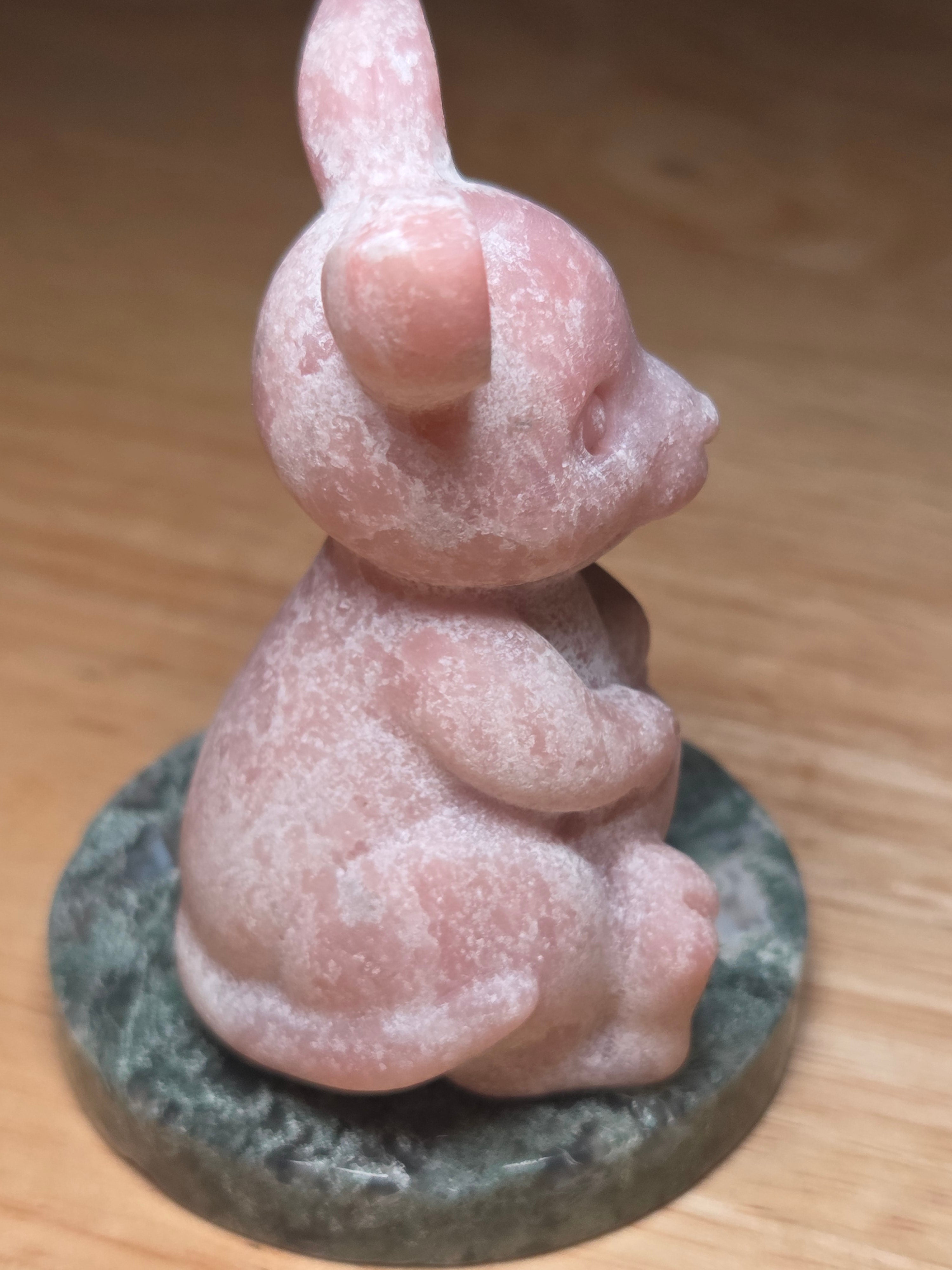 Pink opal kangaroo carving