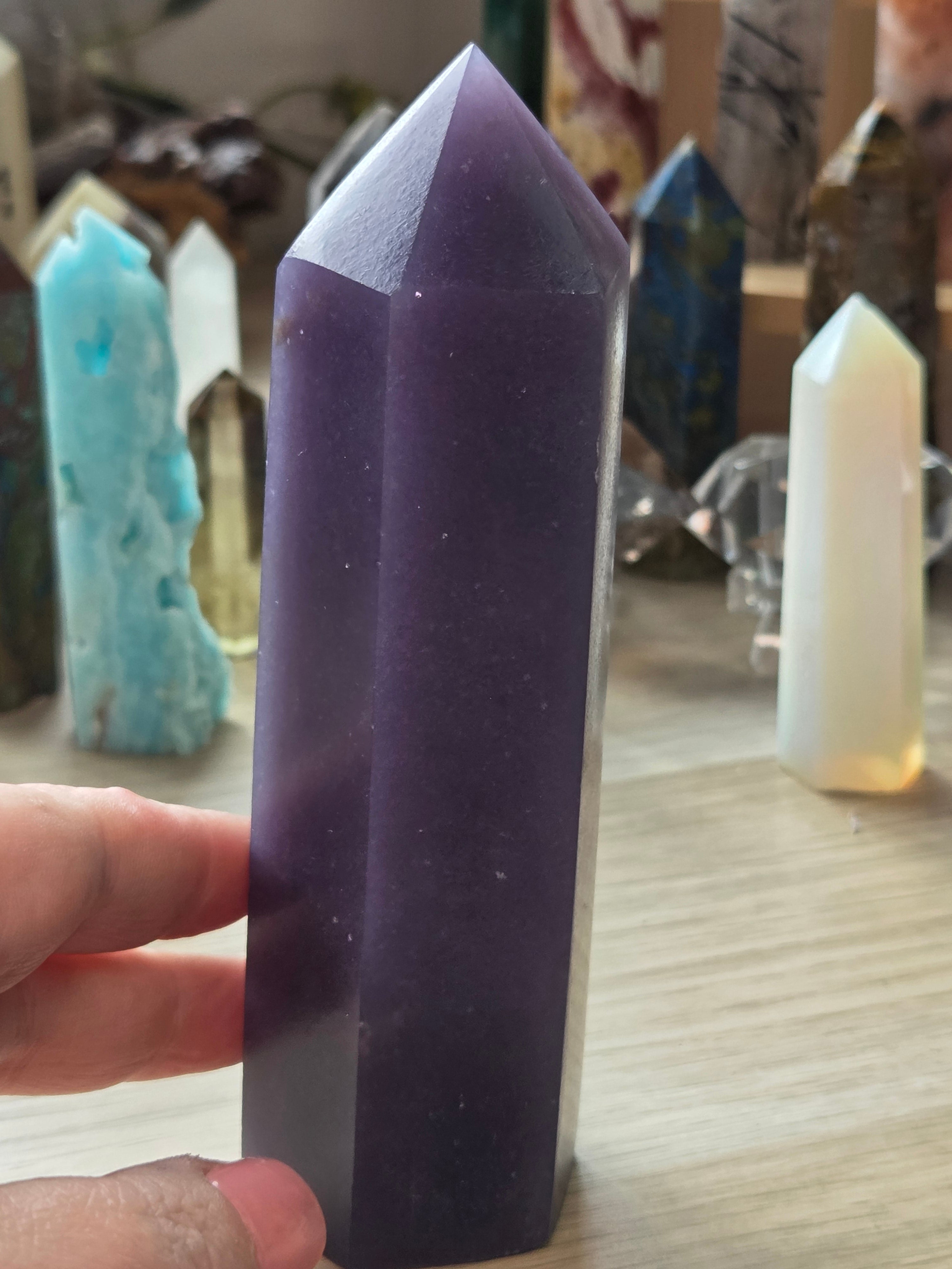 Grade A Lepidolite crystal tower 13cm