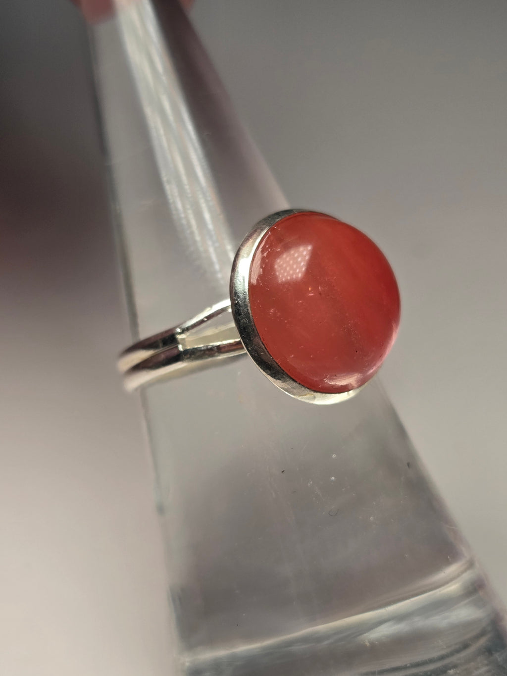 Watermelon quartz crystal handmade adjustable ring