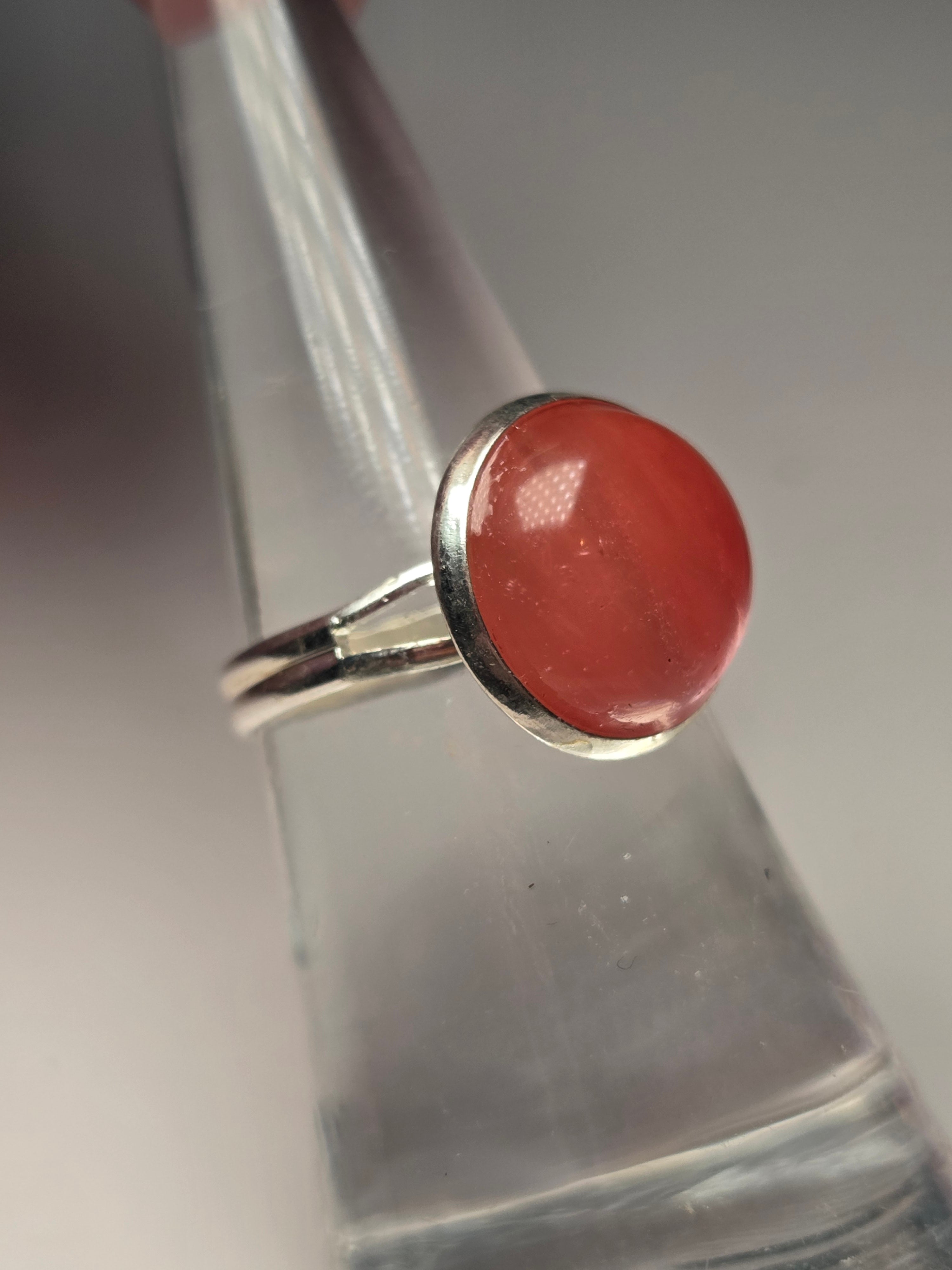 Watermelon quartz crystal handmade adjustable ring