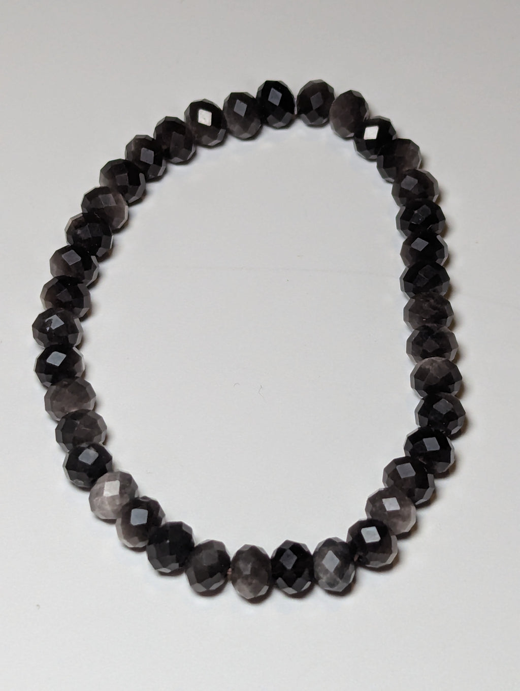 Silver sheen obsidian crystal bracelet