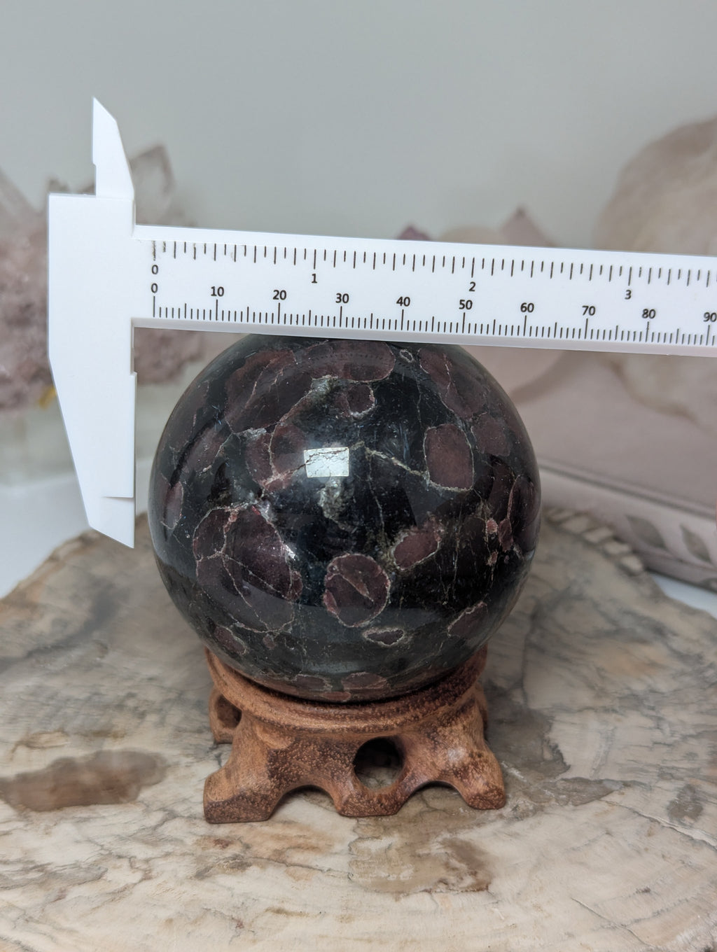 Garnet in Astrophylite crystal sphere