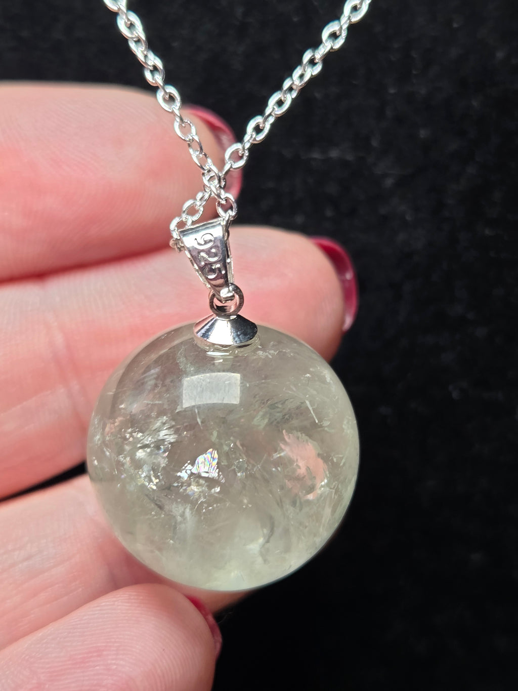 S925 Crystal  sphere necklace