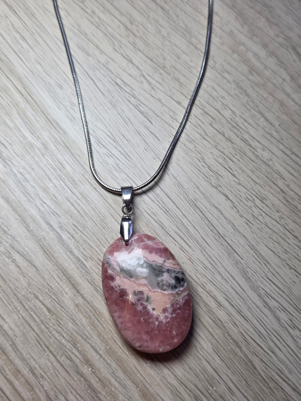 Rhodochrosite crystal handmade necklace