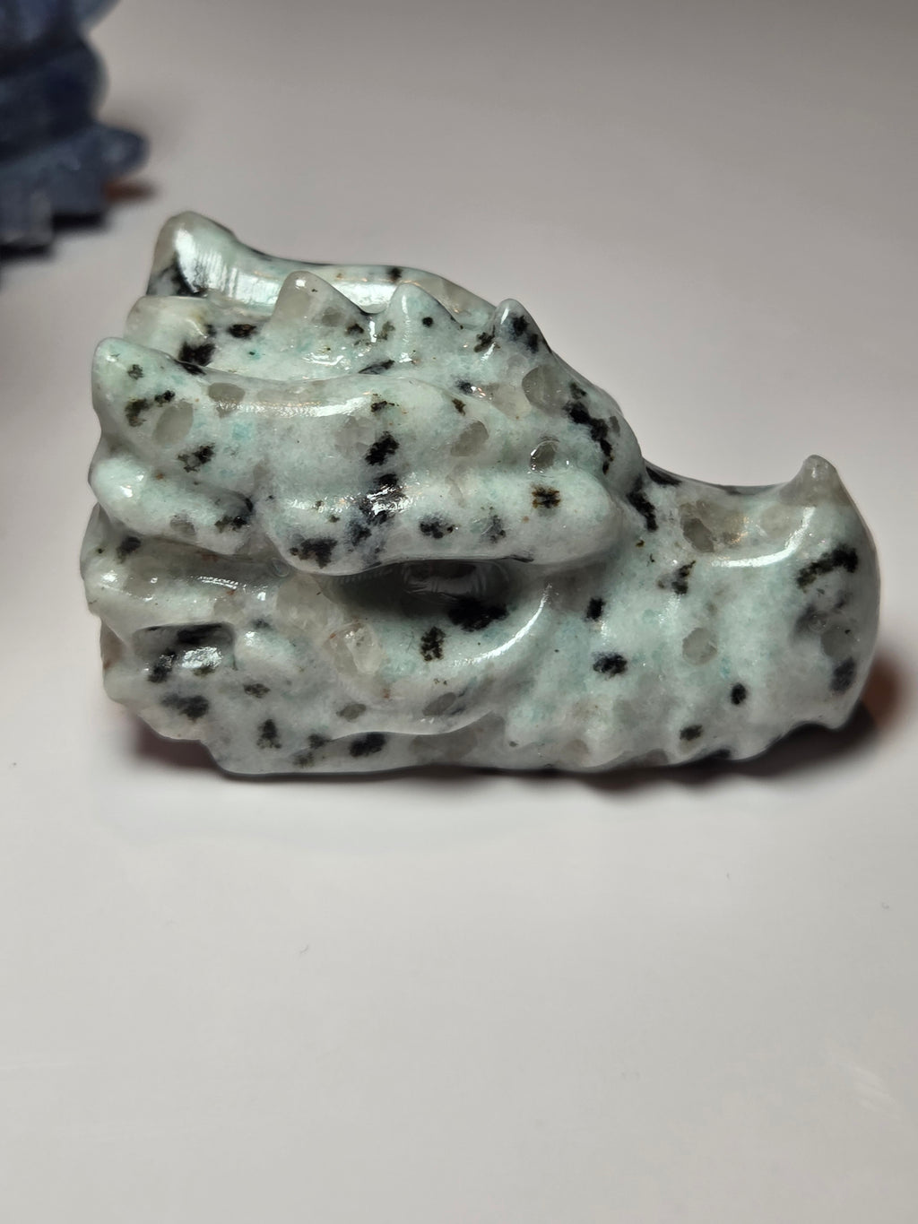 Kiwi Jasper crystal dragon head