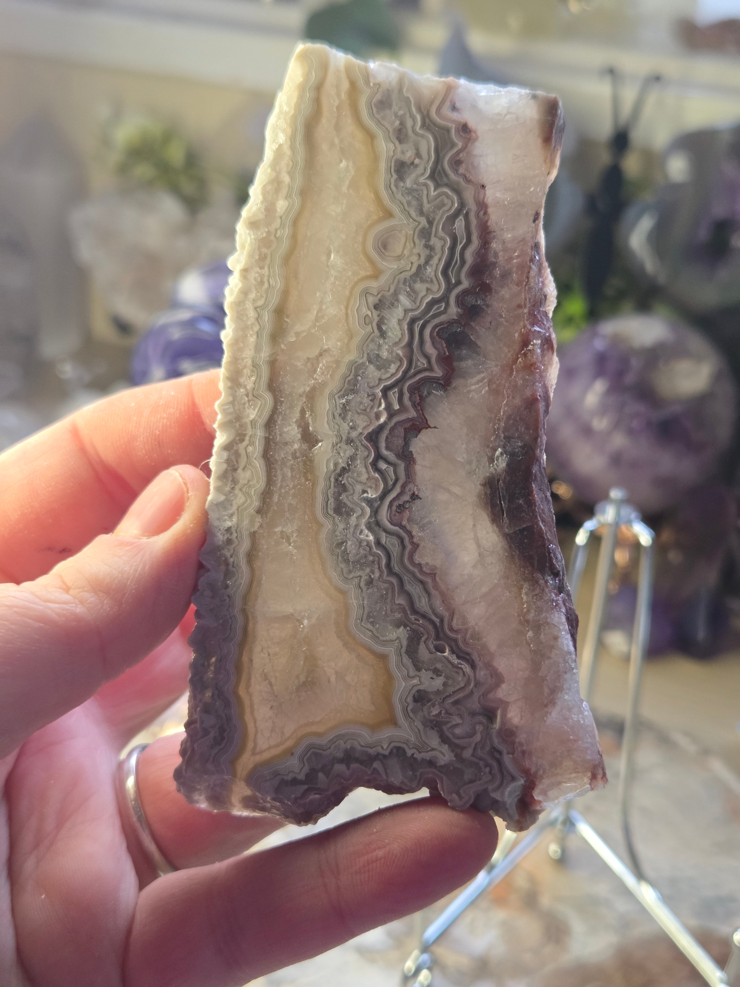 Crazy lace agate crystal slice