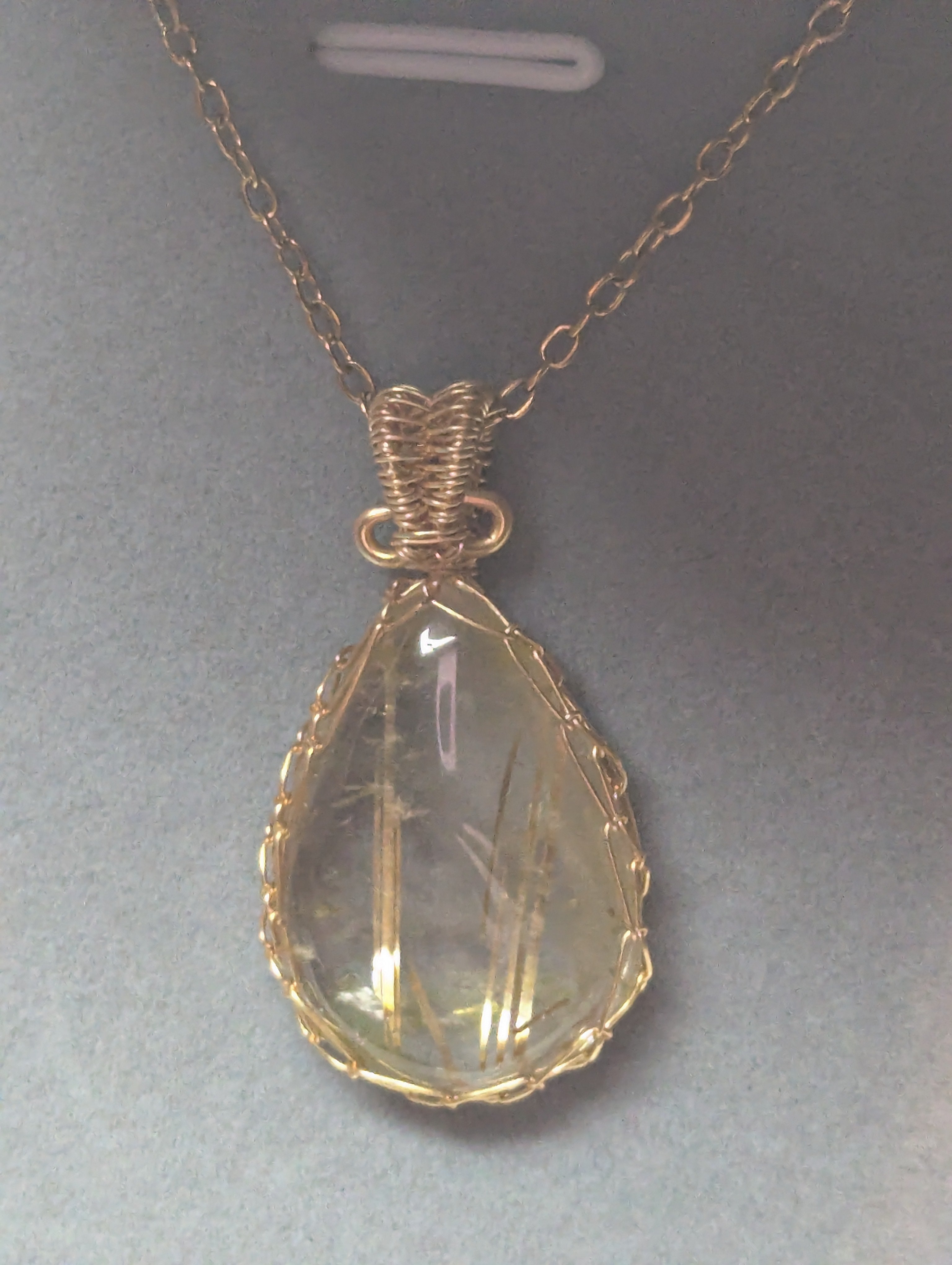 High quality golden Rutlile crystal handmade necklace