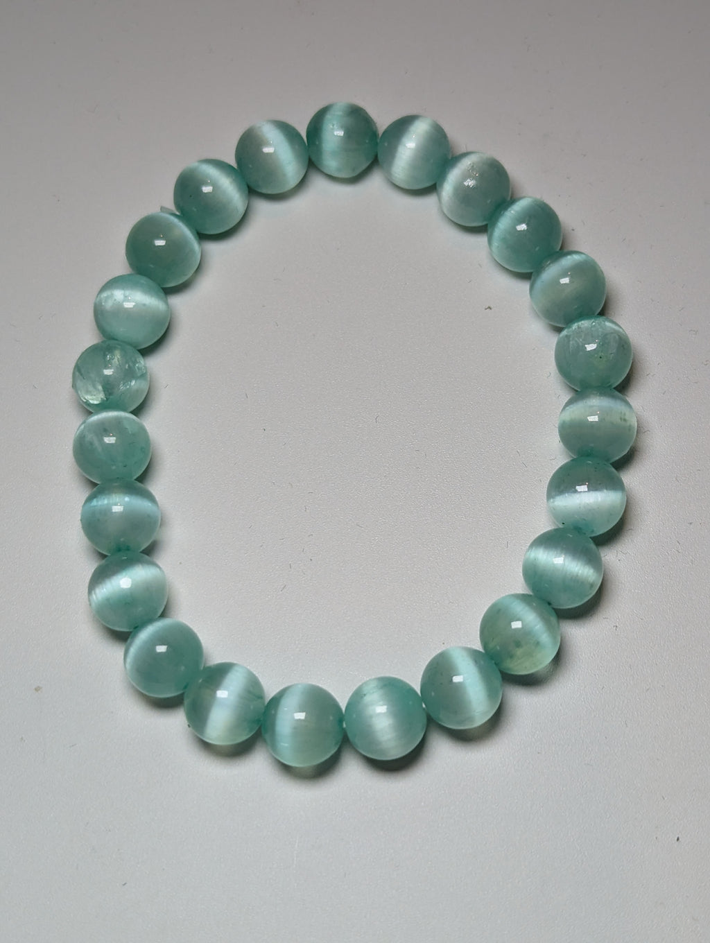 Green selenite crystal bracelet (dyed)