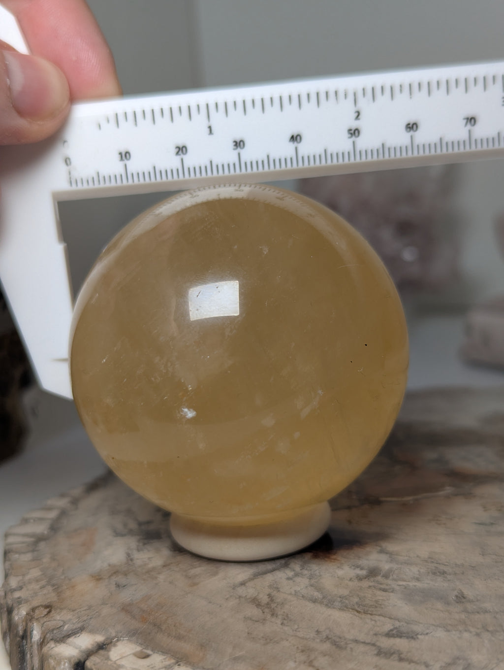 Honey Comb calcite crystal sphere