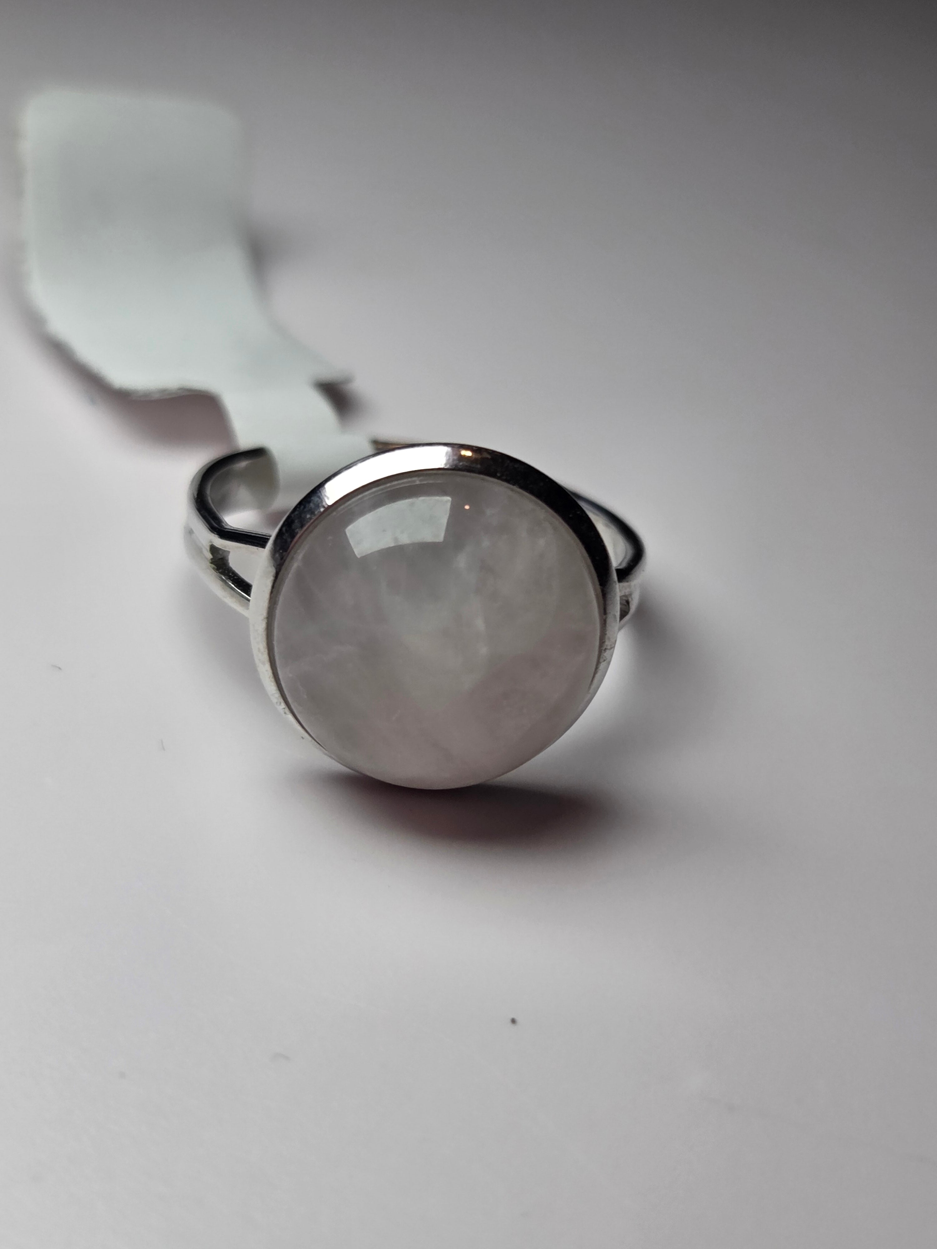 Handmade clear quartz crystal adjustable ring - Alloy