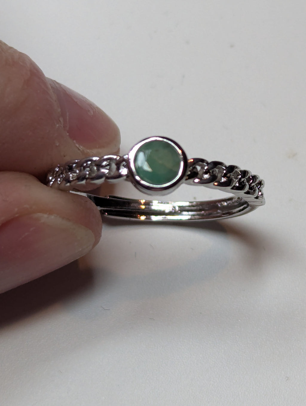 Green Aventurine crystal Adjustable ring