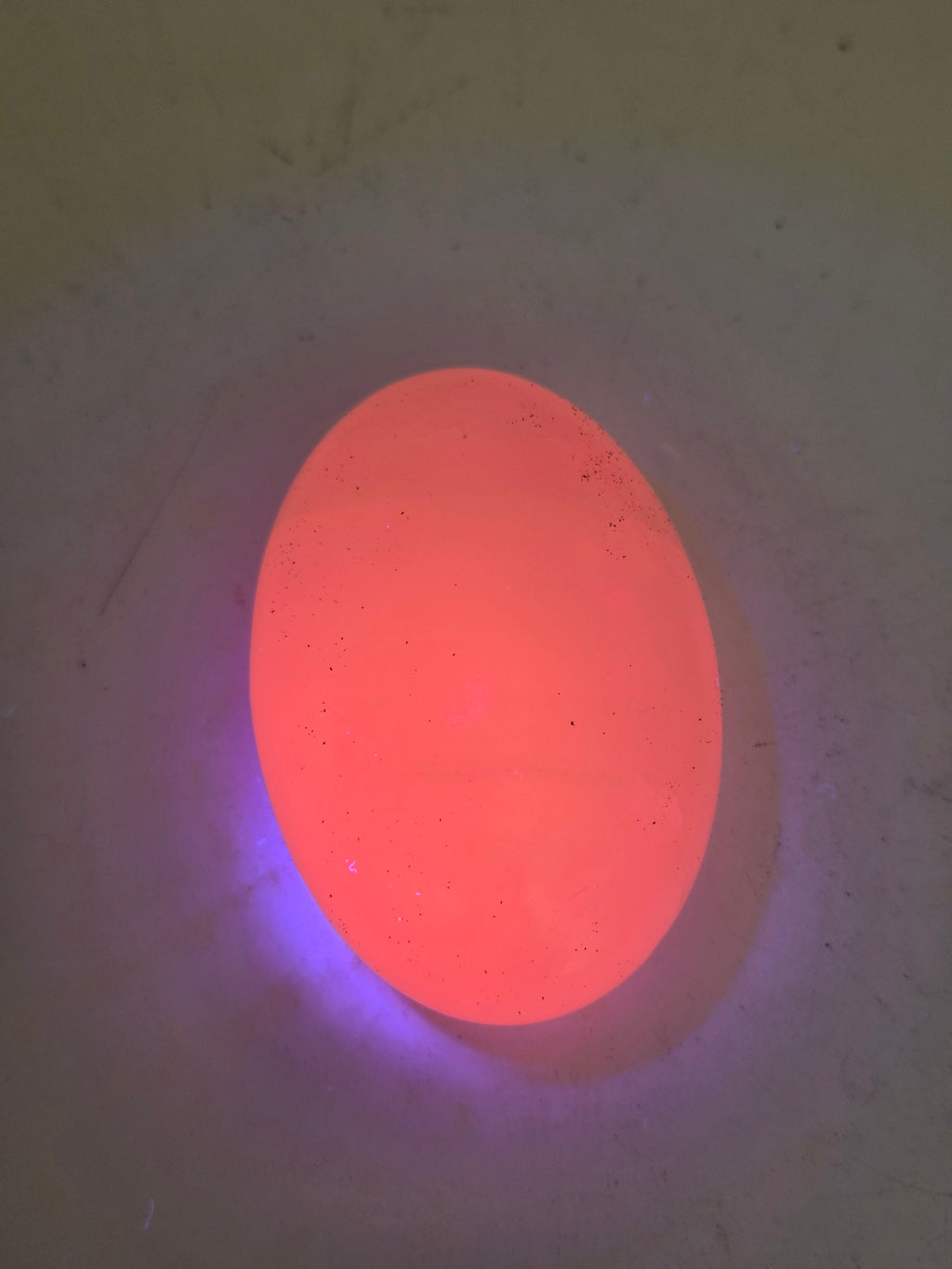 Pink Mango calcite crystal palm stone great UV