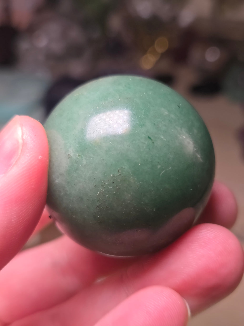 Green Aventurine crystal small sphere with stand