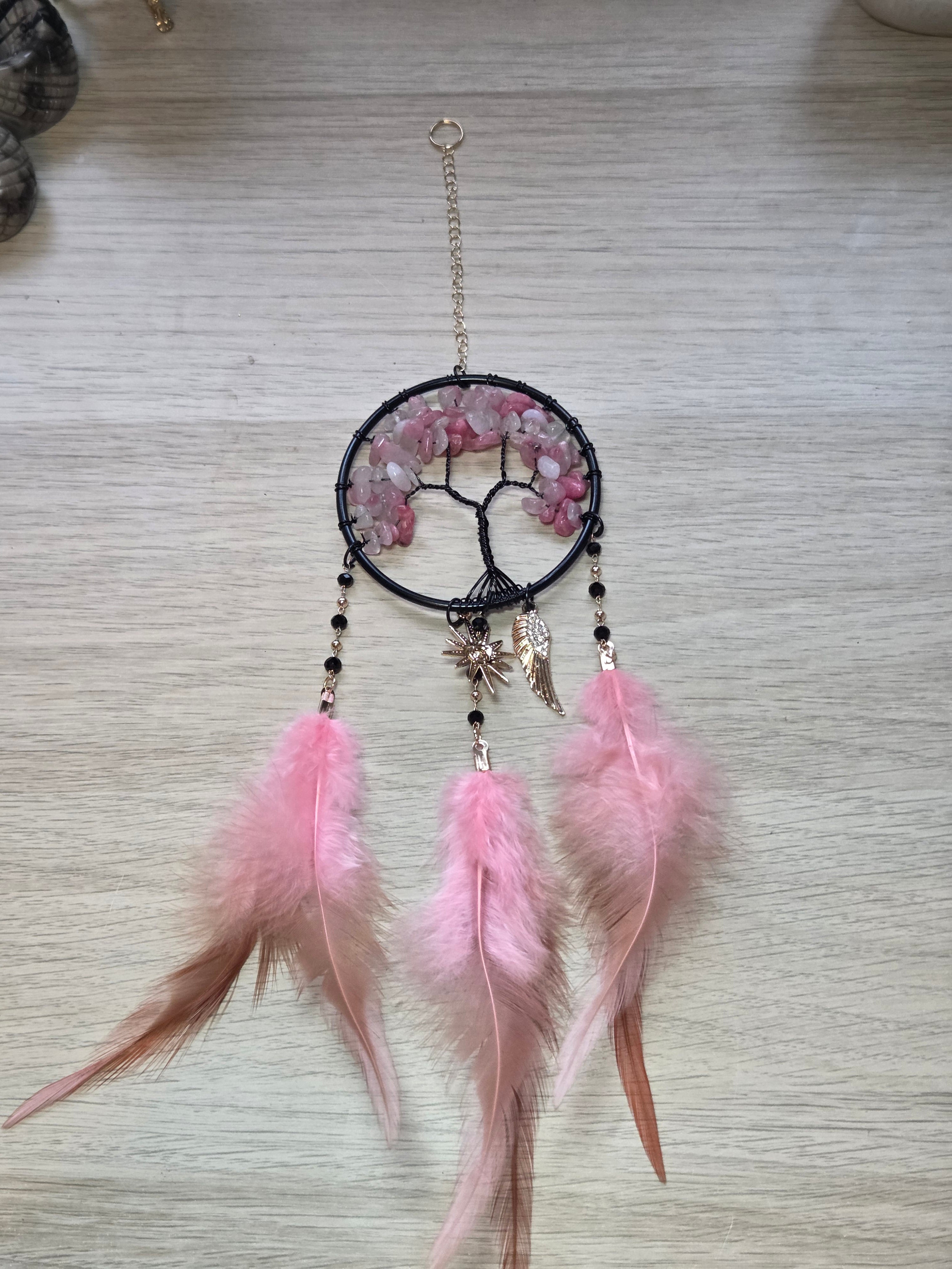 Rhodonite crystal Dream catcher