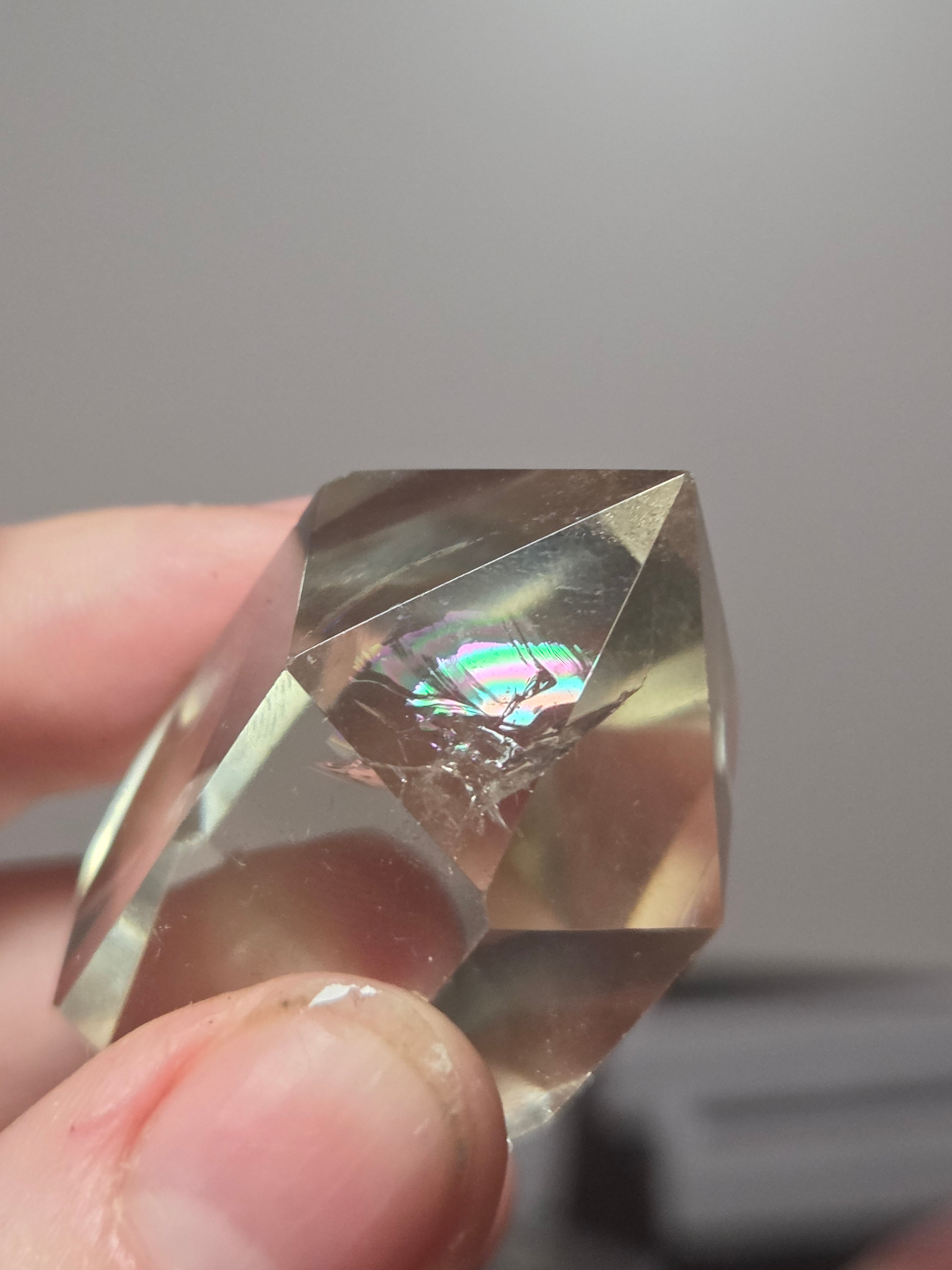 Natural Citrine crystal with rainbow DT
