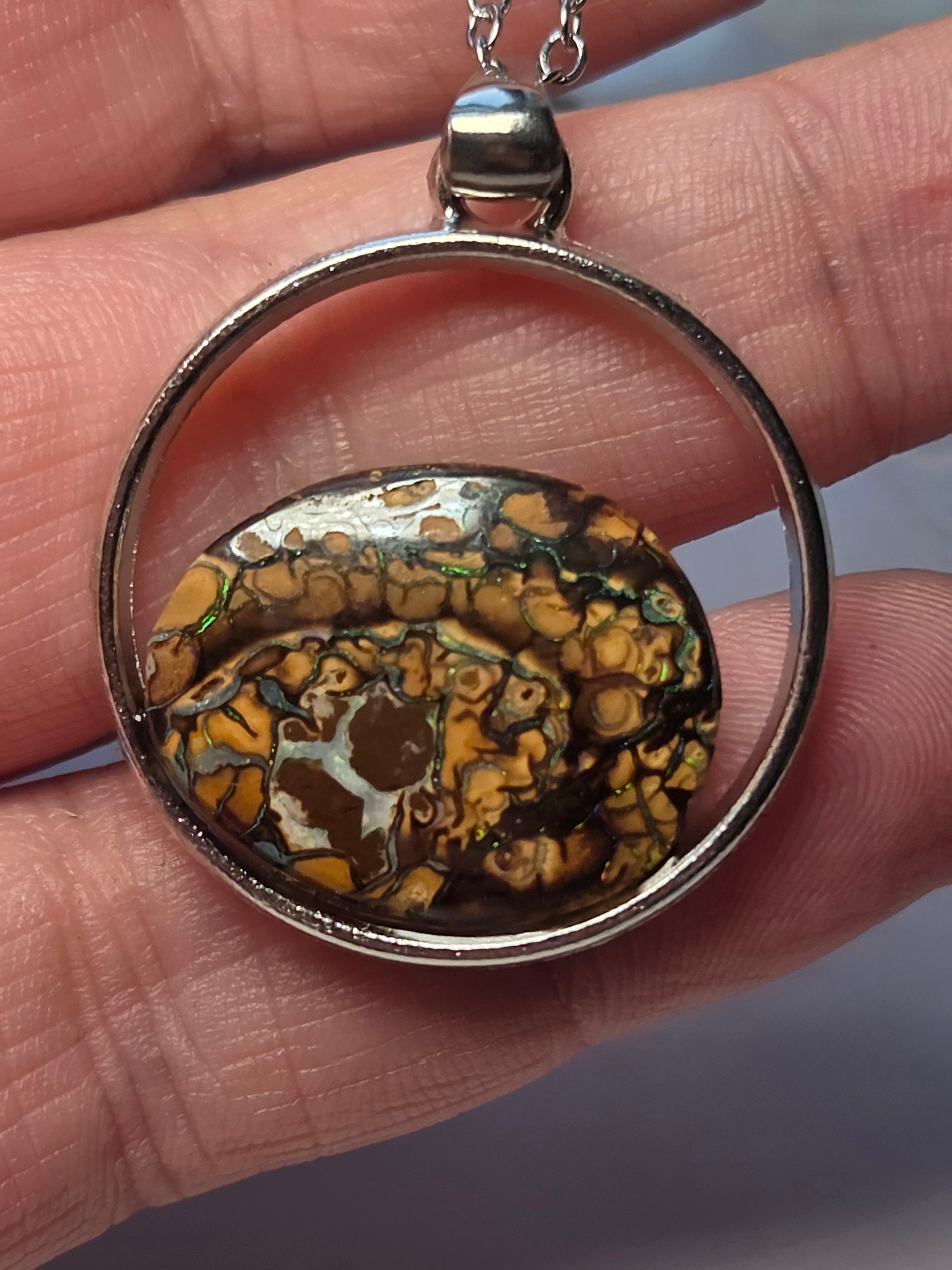 Australian bolder opal high-quality necklace