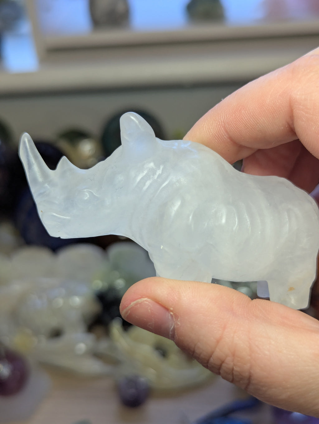 Rhyno crystal carving