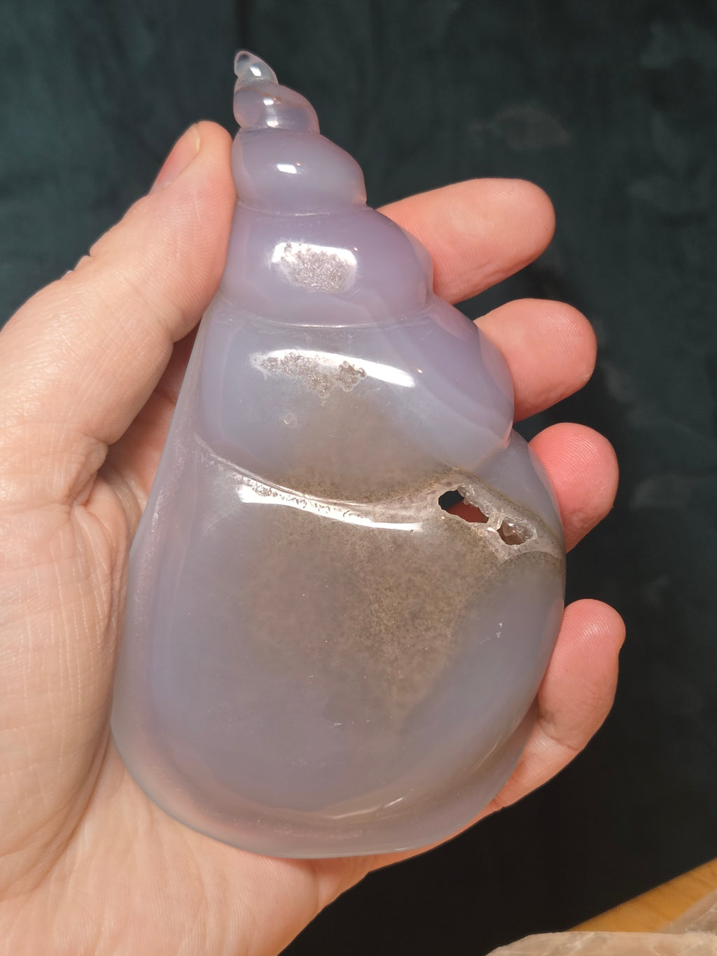 Amazing  duzy agate crystal shell carving