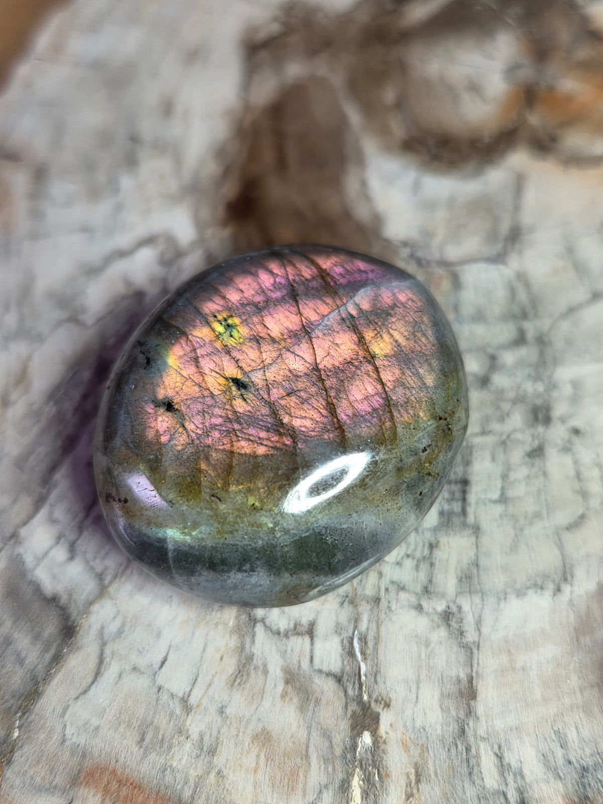 Labradorite crystal palm stone