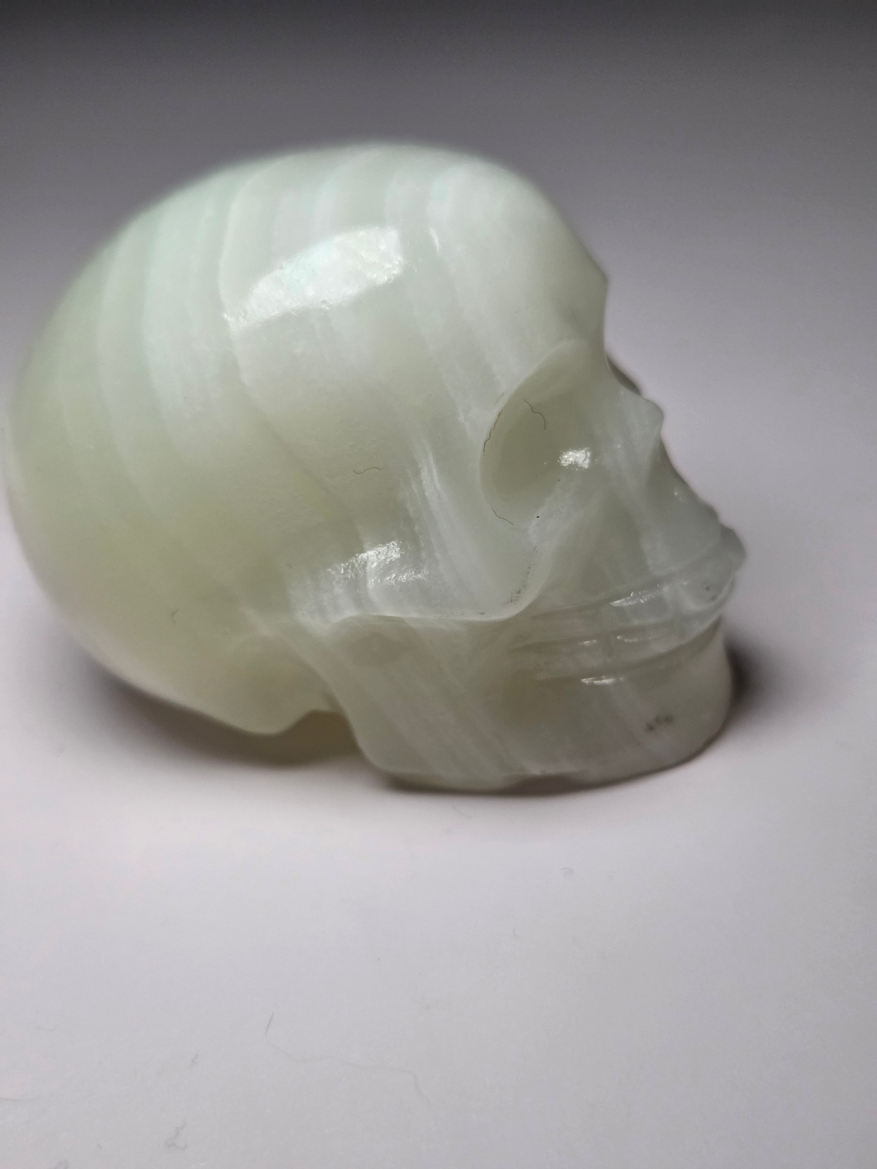 Afgan jade crystal skull carving