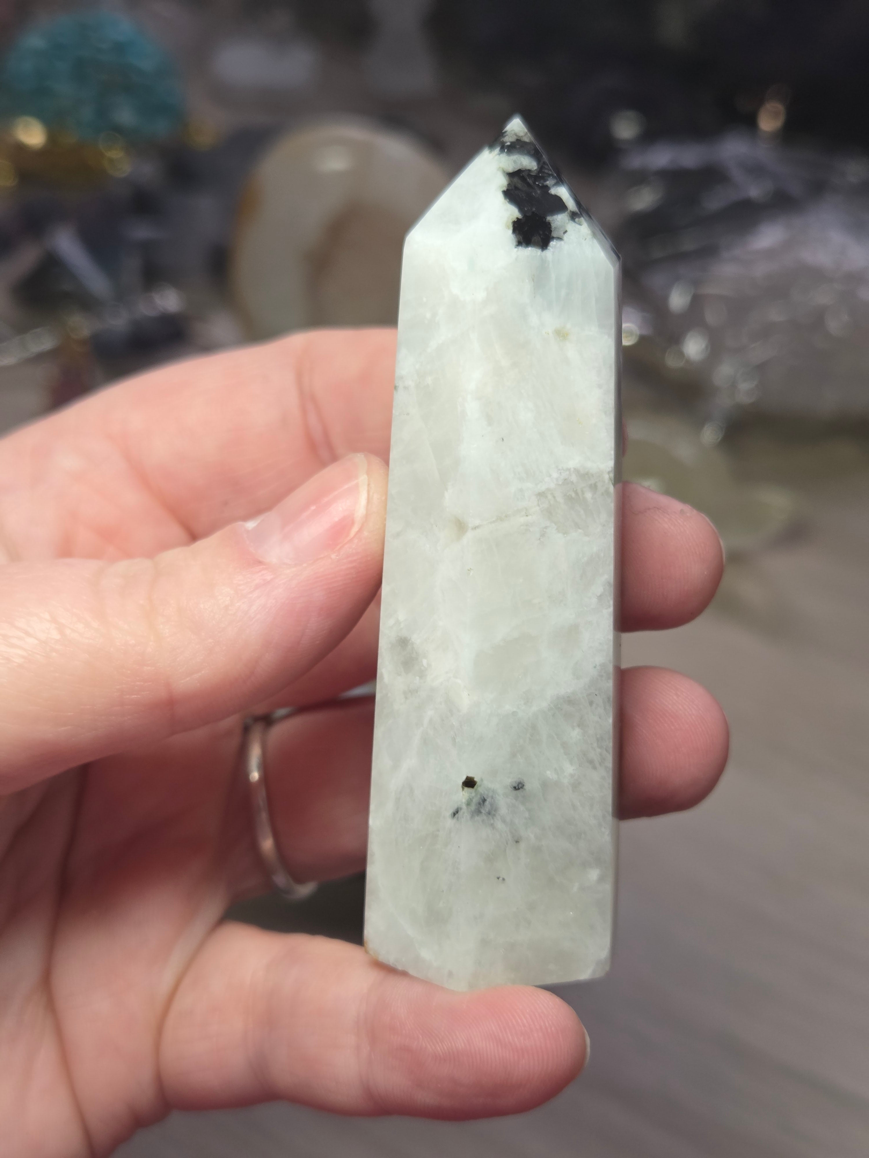 Rainbow moonstone crystal tower