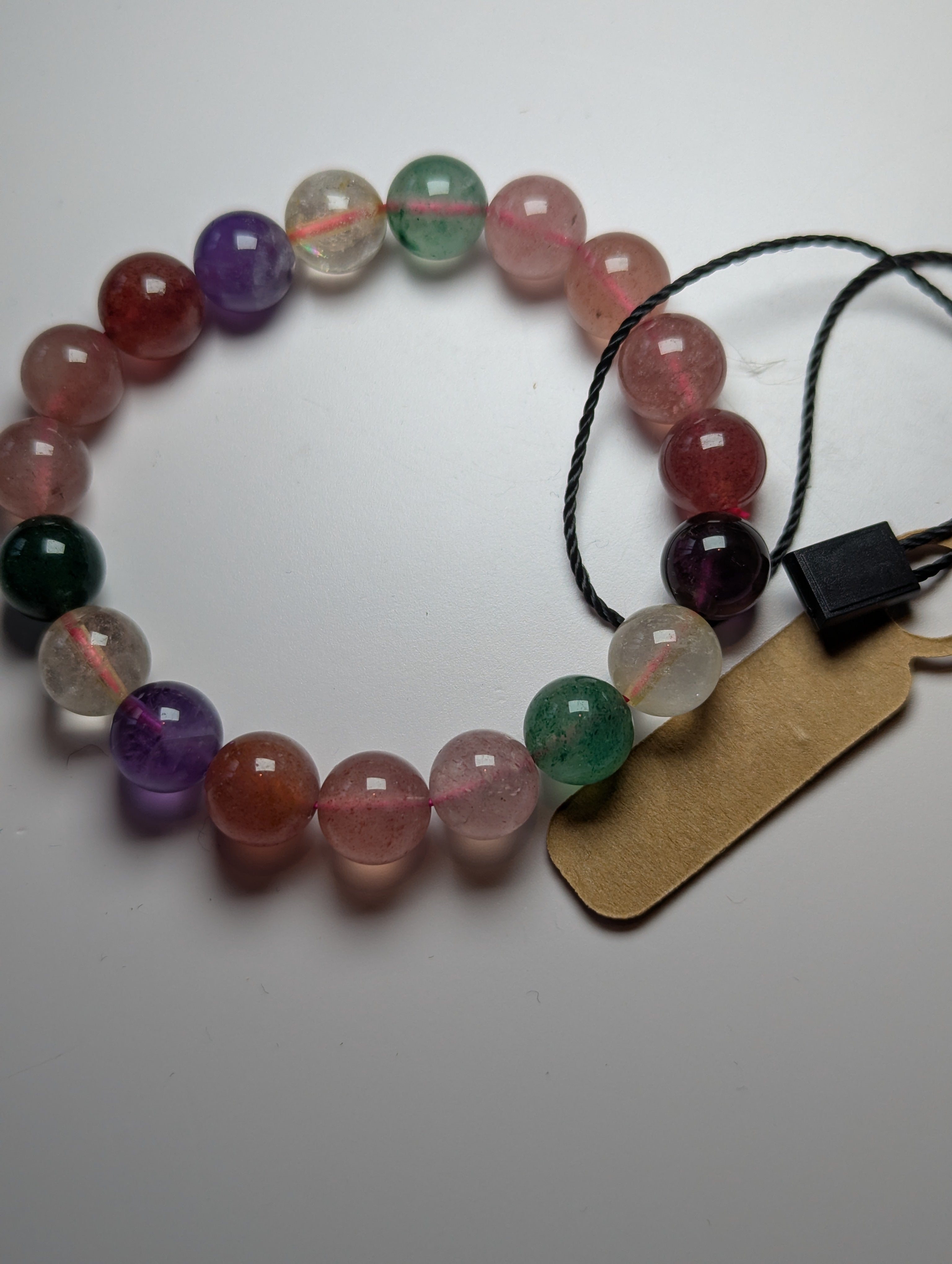 Strawberry quartz amethyst bracelet