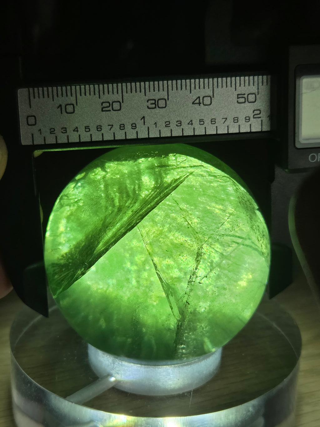 Grade AA Green flourite crystal sphere carving with light stand USB