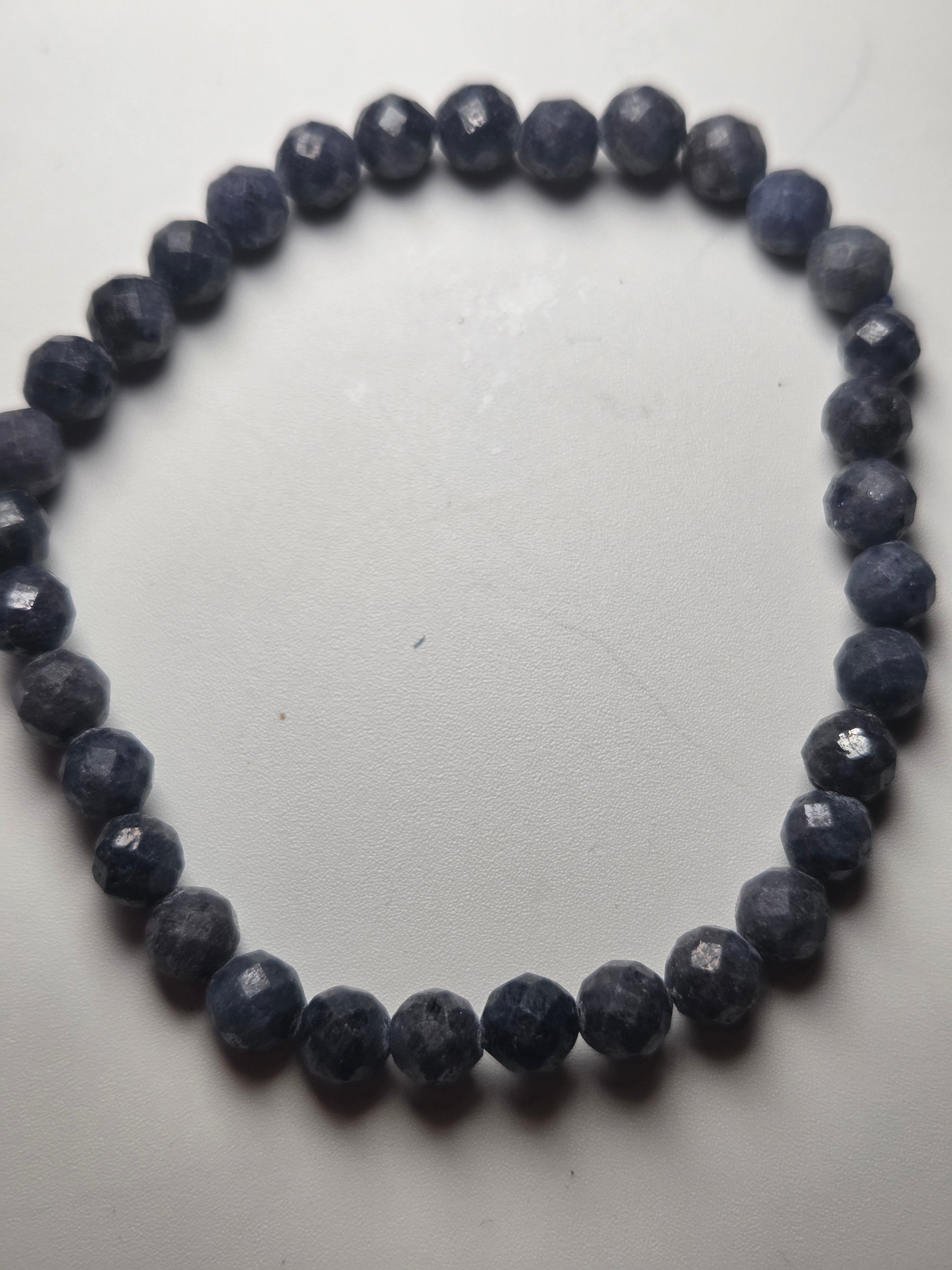 Genuine Sapphire round faceted bracelet