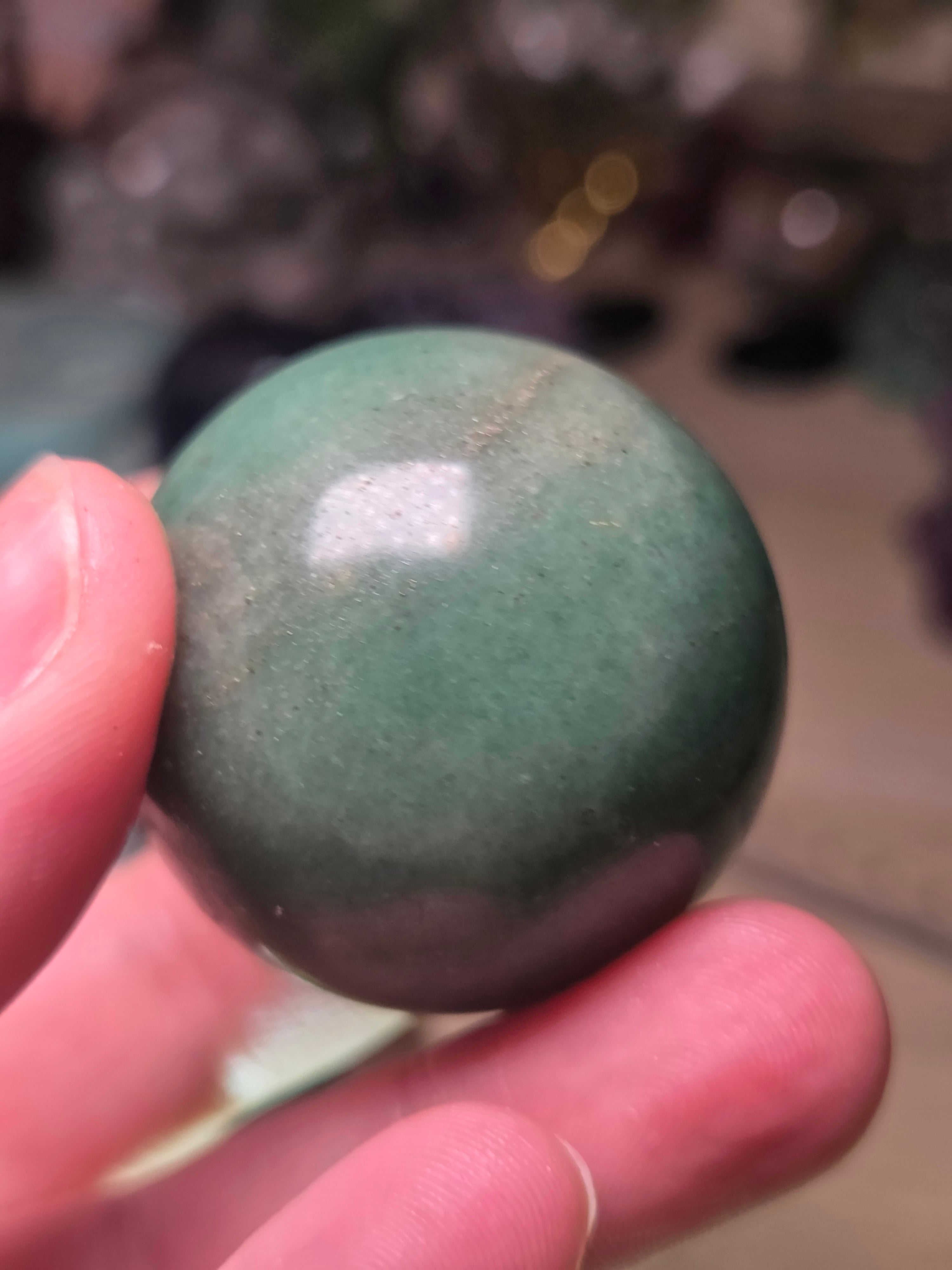 Green Aventurine crystal small sphere with stand