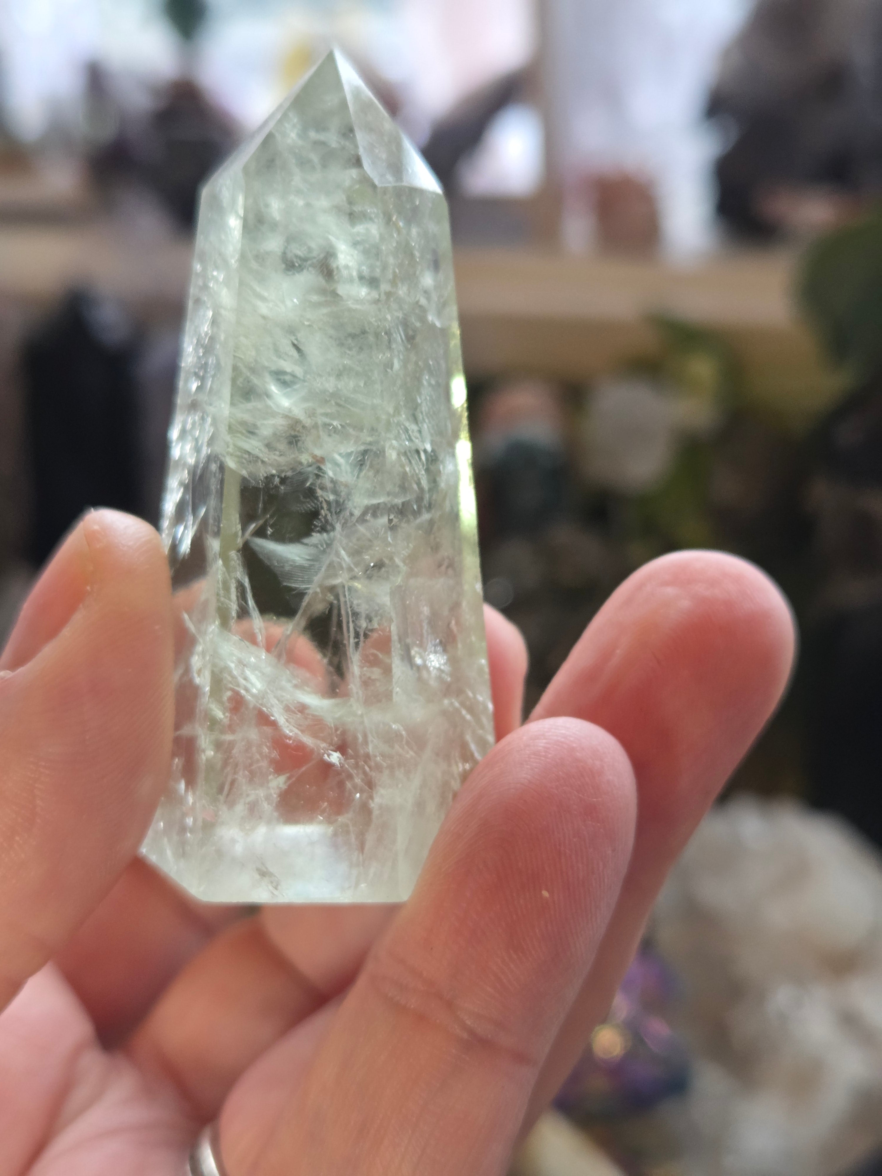 Grade A green Quartz crystal tower