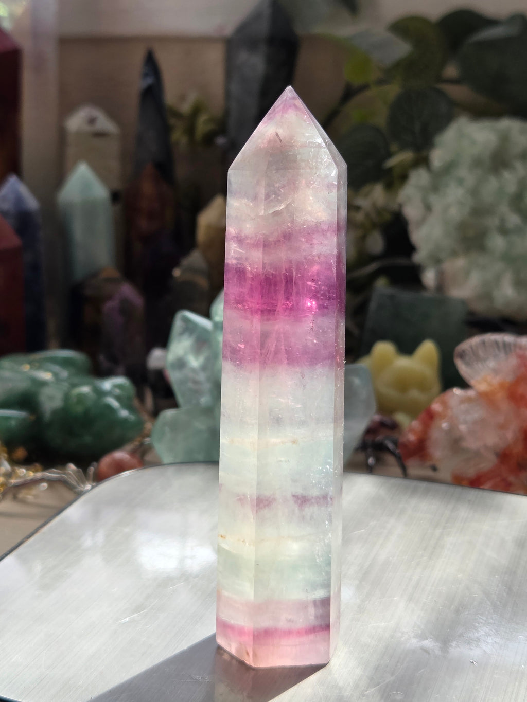 Pastal flourite crystal tower