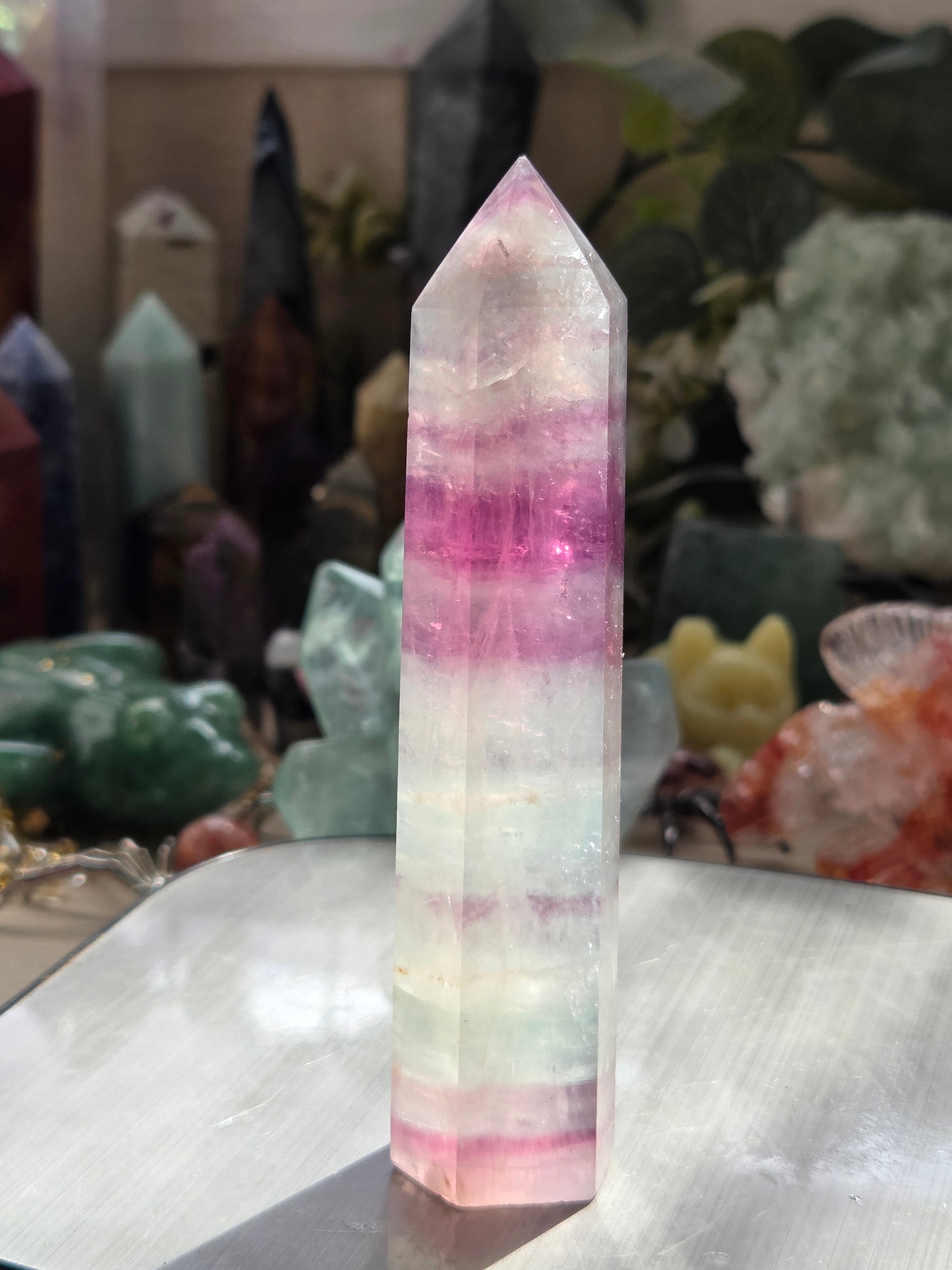 Pastal flourite crystal tower